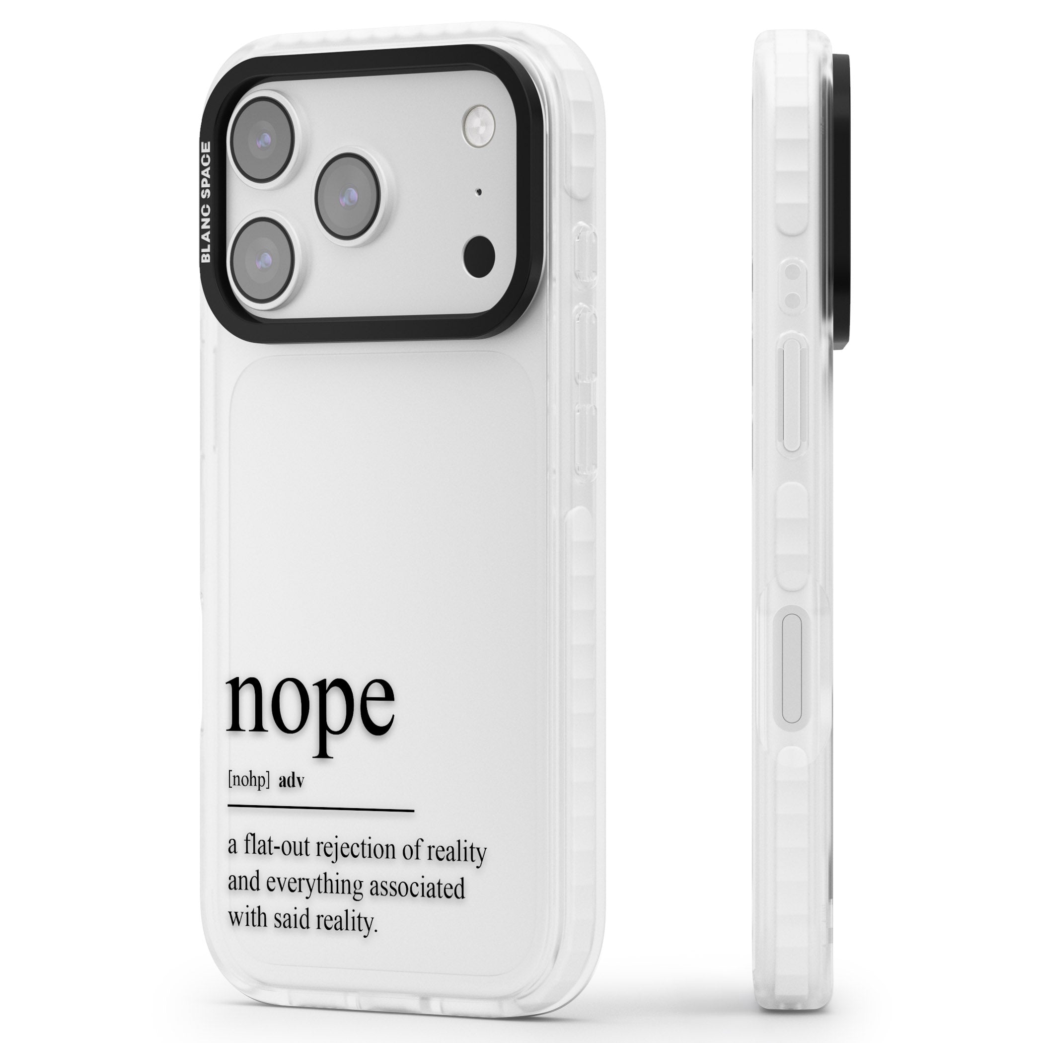 Nope iPhone 17 Pro Max Impact Clear Phone Case Side Profile