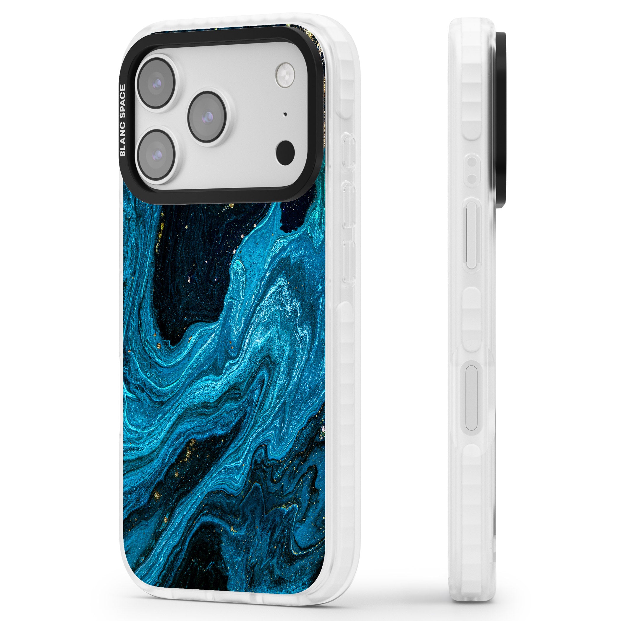 Saphire Lagoon iPhone 17 Pro Max Impact Clear Phone Case Side Profile