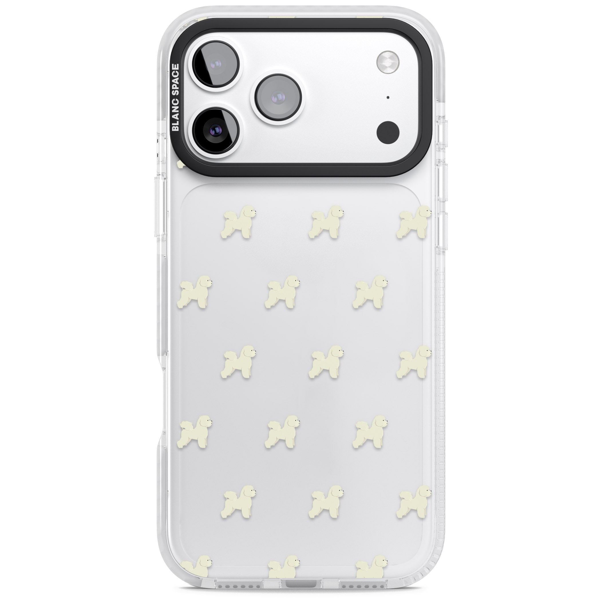Bichon Frise Pattern iPhone 17 Pro Max Impact Clear Phone Case