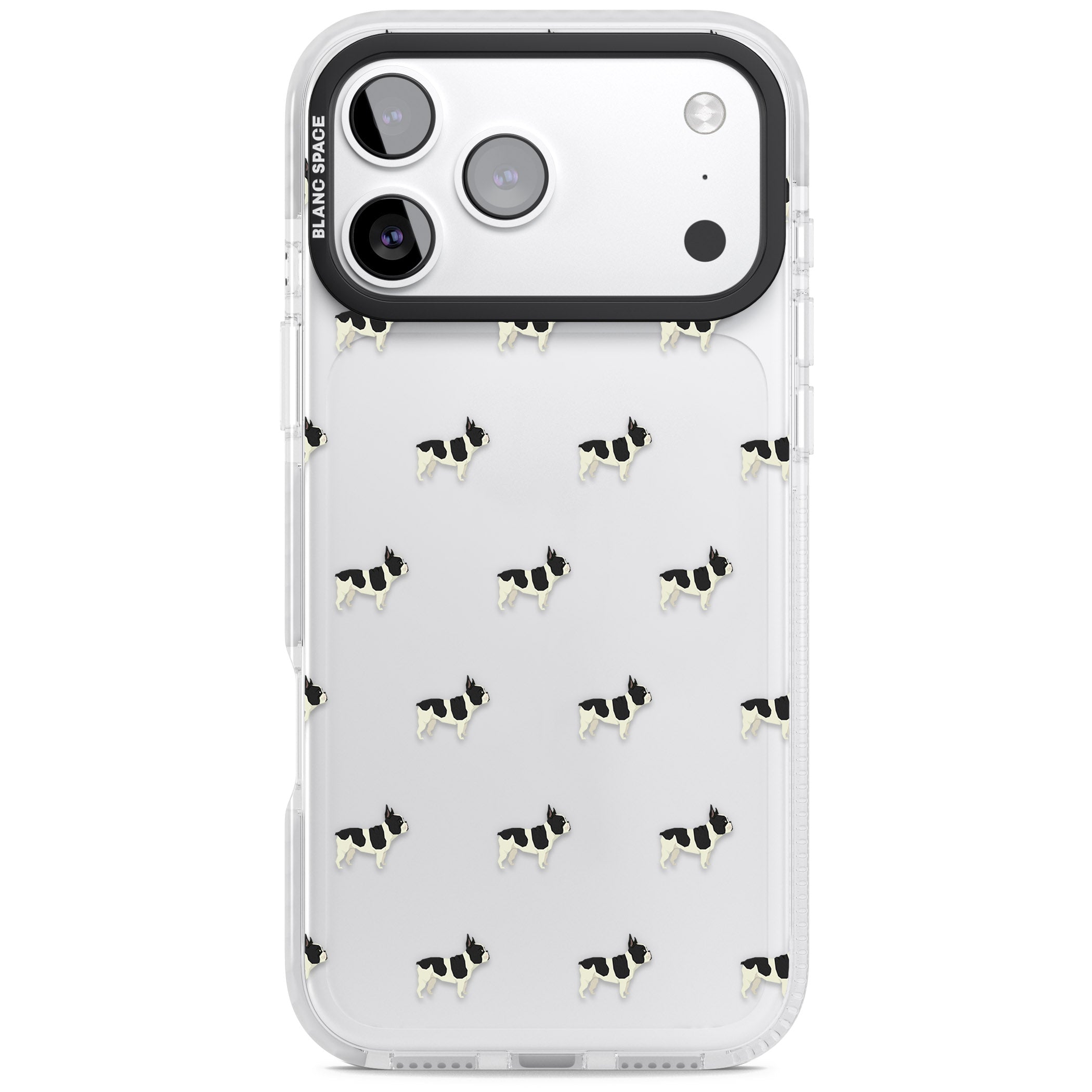 Frenchie Repeat Dog iPhone 17 Pro Max Impact Clear Phone Case