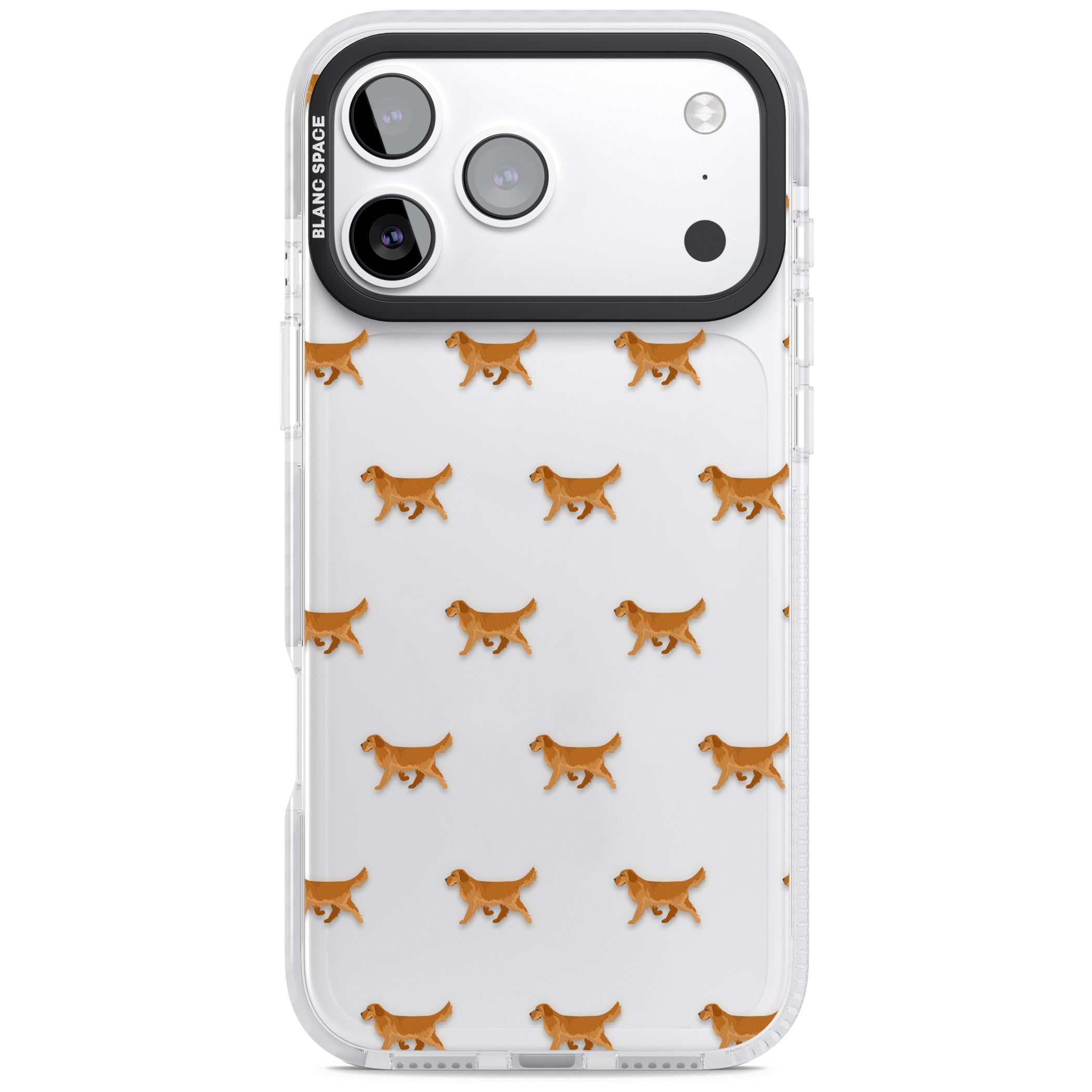 Golden Retriever Dog Pattern Clear iPhone 17 Pro Max Impact Clear Phone Case