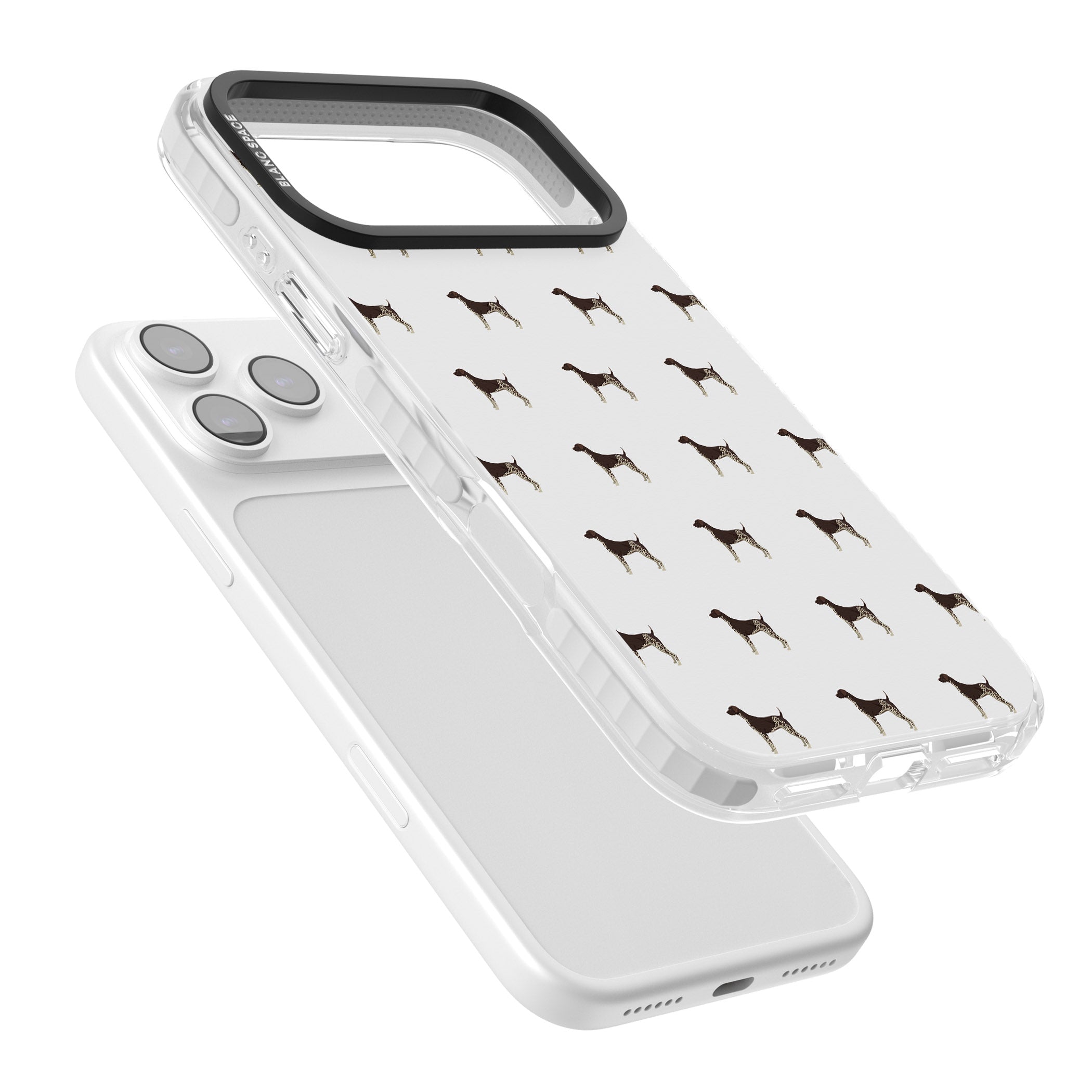 German Shorthaired Pointer Pattern iPhone 17 Pro Max Impact Clear Phone Case Colours