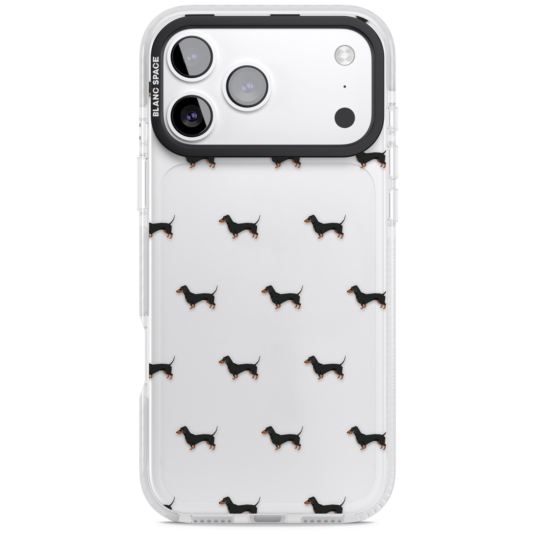 Dachshund Pattern Clear iPhone 17 Pro Max Impact Clear Phone Case