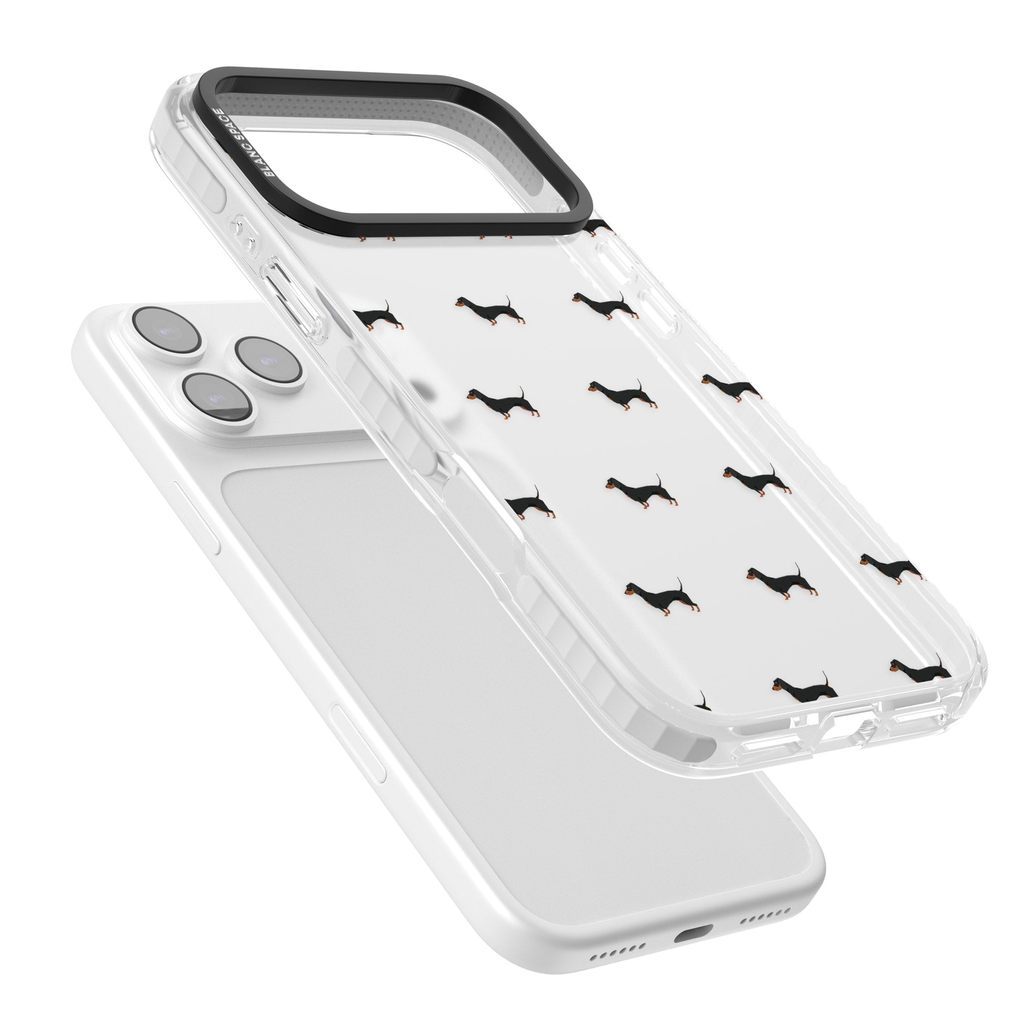 Dachshund Pattern Clear iPhone 17 Pro Max Impact Clear Phone Case Colours