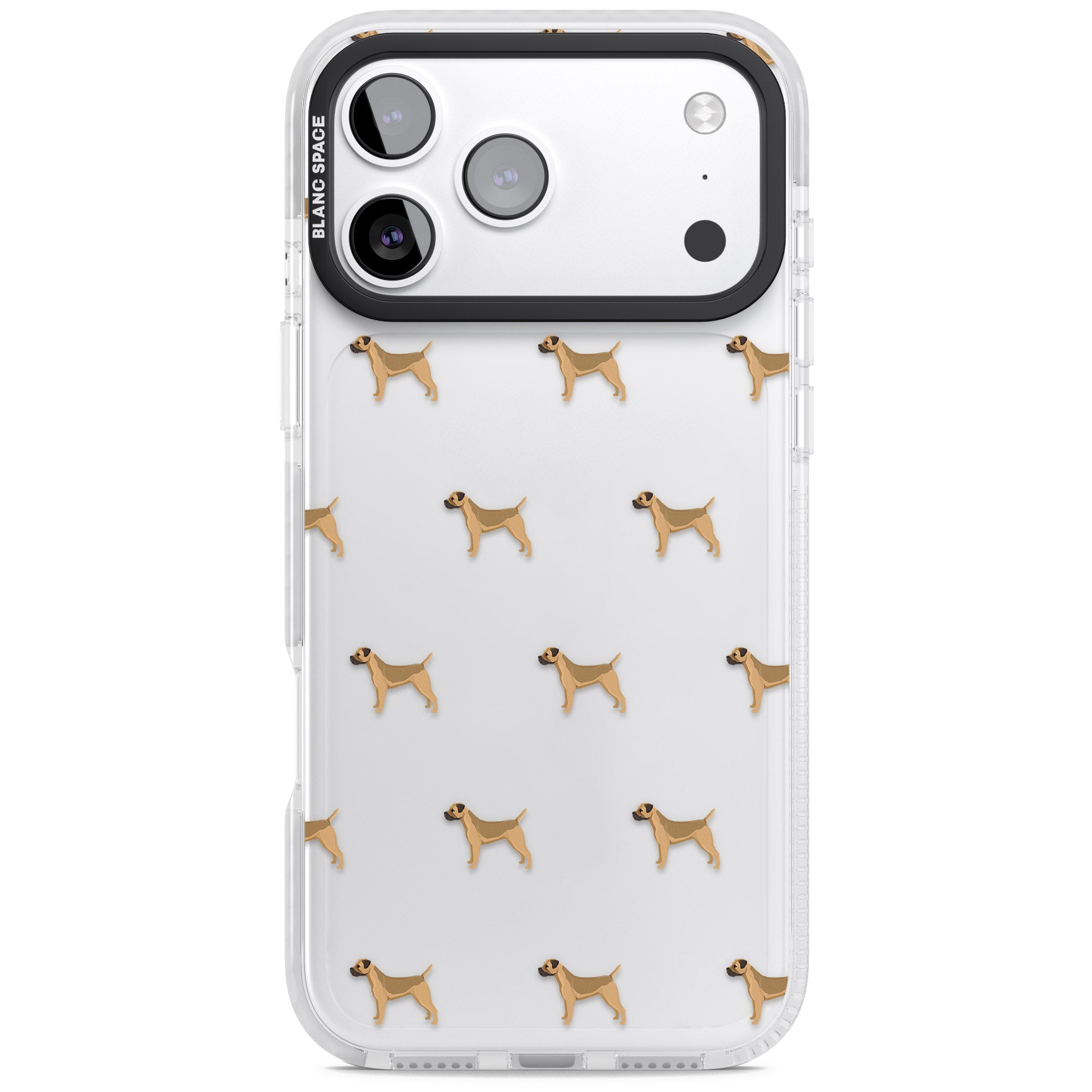 Border Terrier Dog Pattern iPhone 17 Pro Max Impact Clear Phone Case