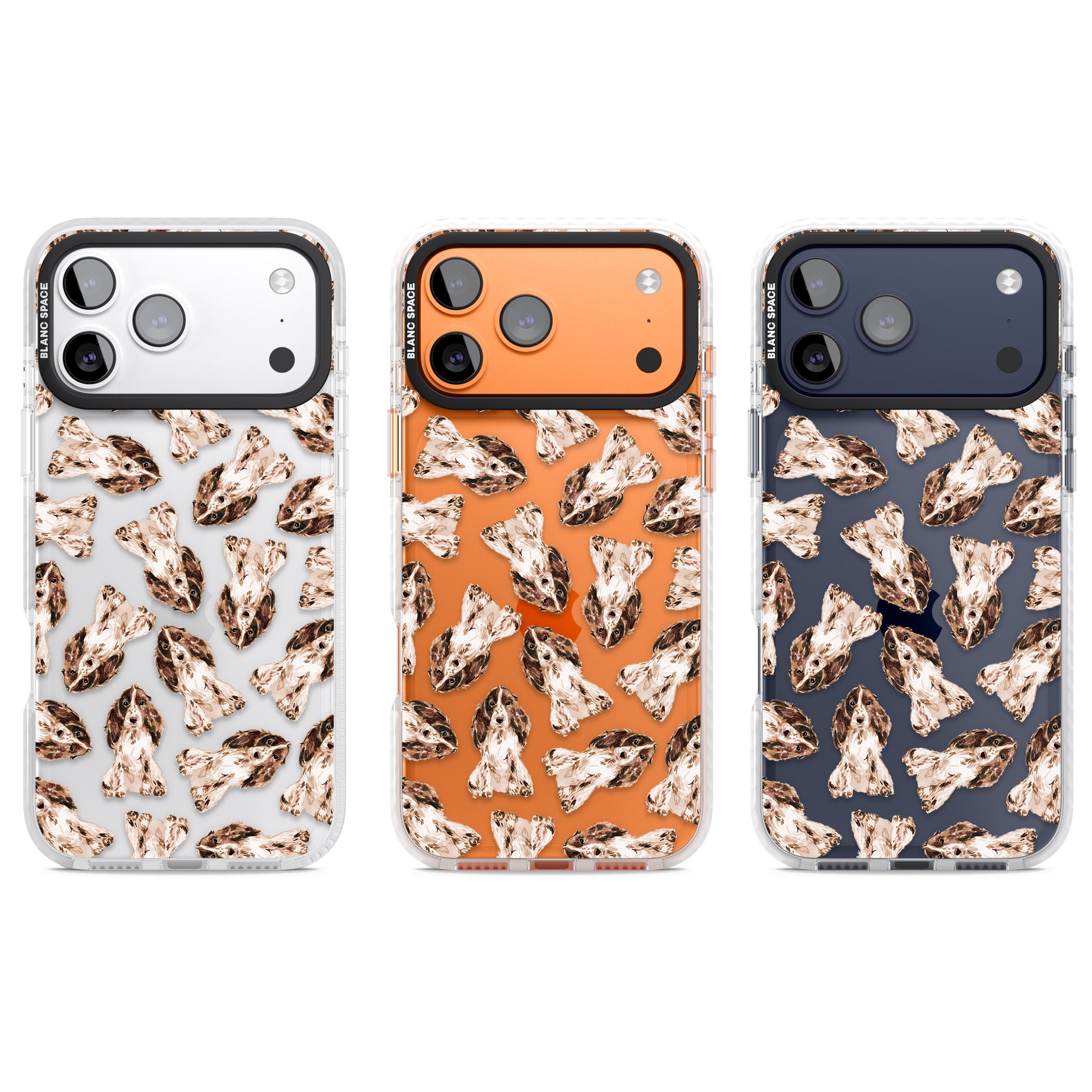 Cocker Spaniel (Brown) Watercolour Dog Pattern iPhone 17 Pro Impact Clear Phone Case APT Impact Protection