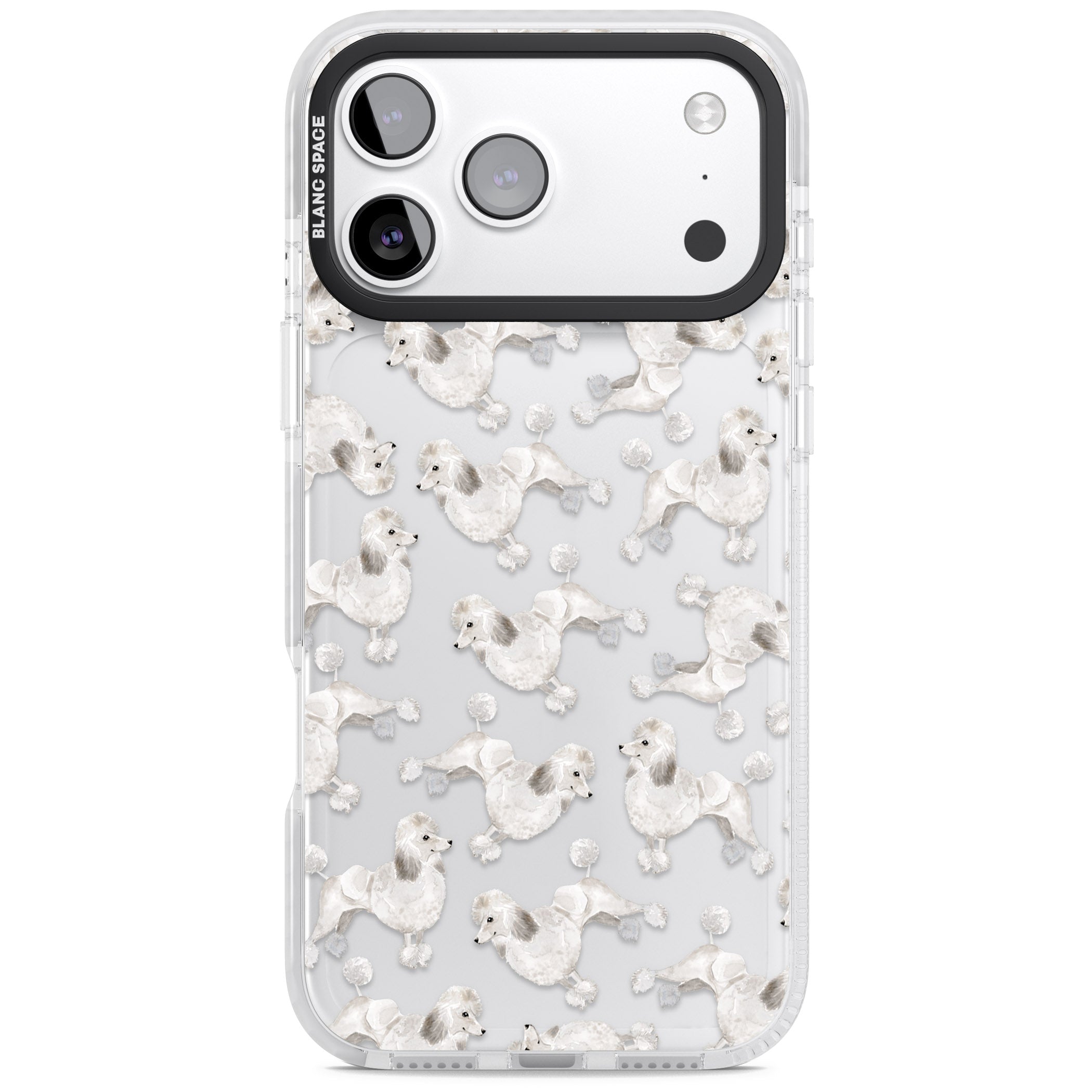 Poodle Watercolor Pattern iPhone 17 Pro Max Impact Clear Phone Case