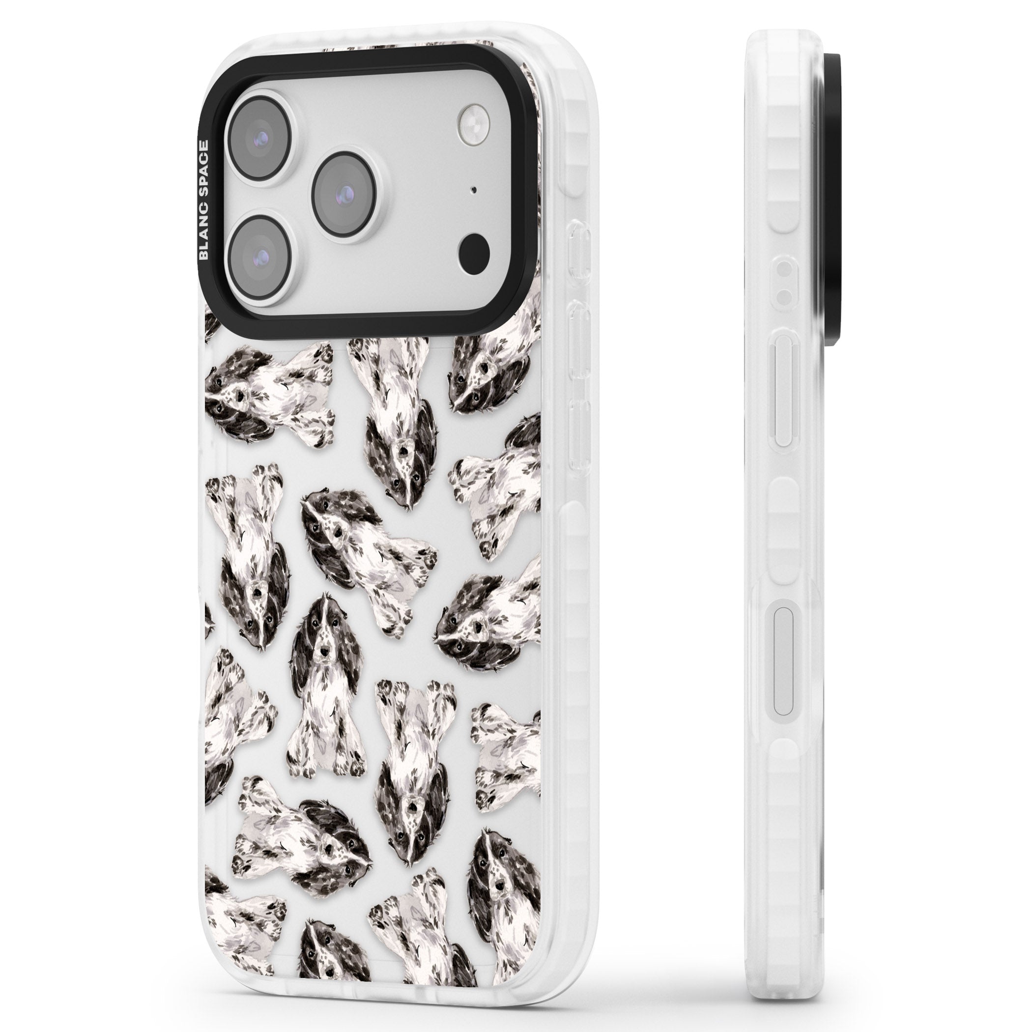 Cocker Spaniel Watercolor Elegance iPhone 17 Pro Max Impact Clear Phone Case Side Profile