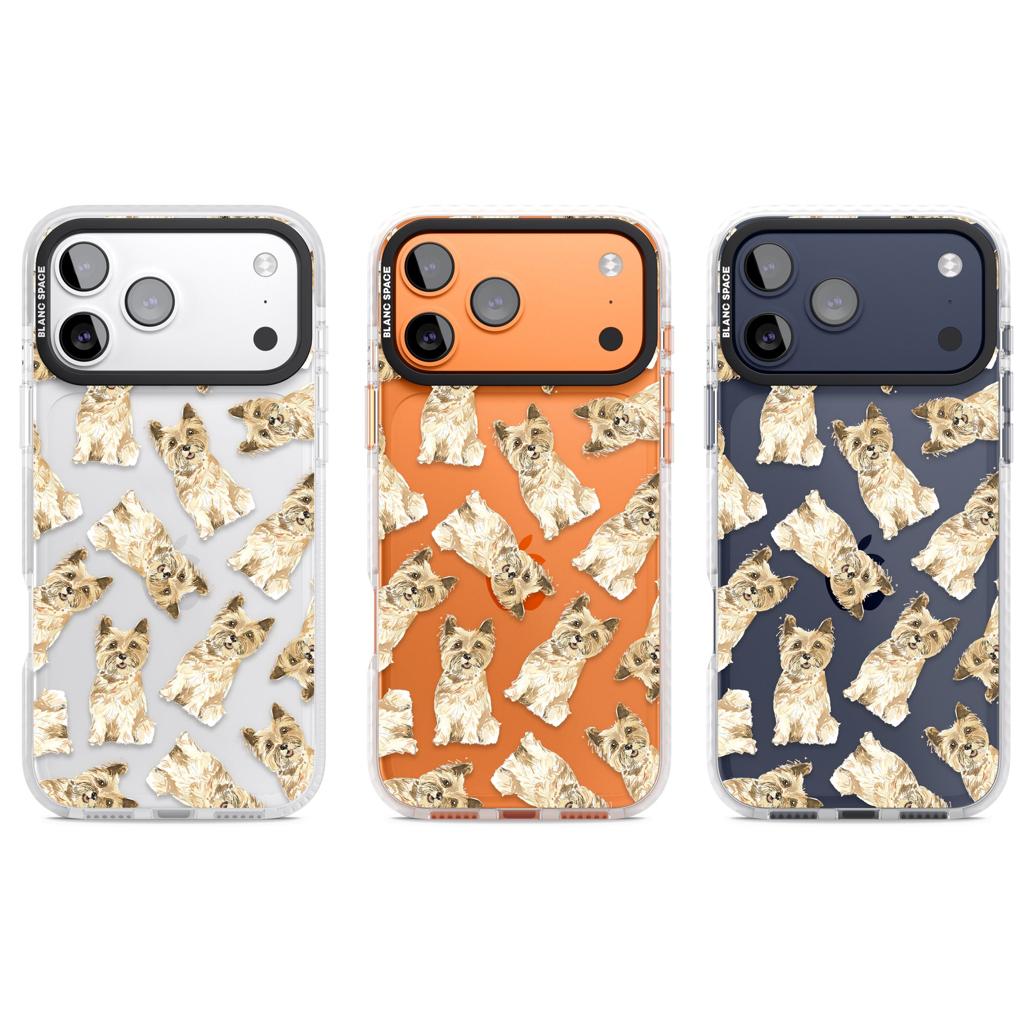 Cairn Terrier Watercolor iPhone 17 Pro Impact Clear Phone Case APT Impact Protection