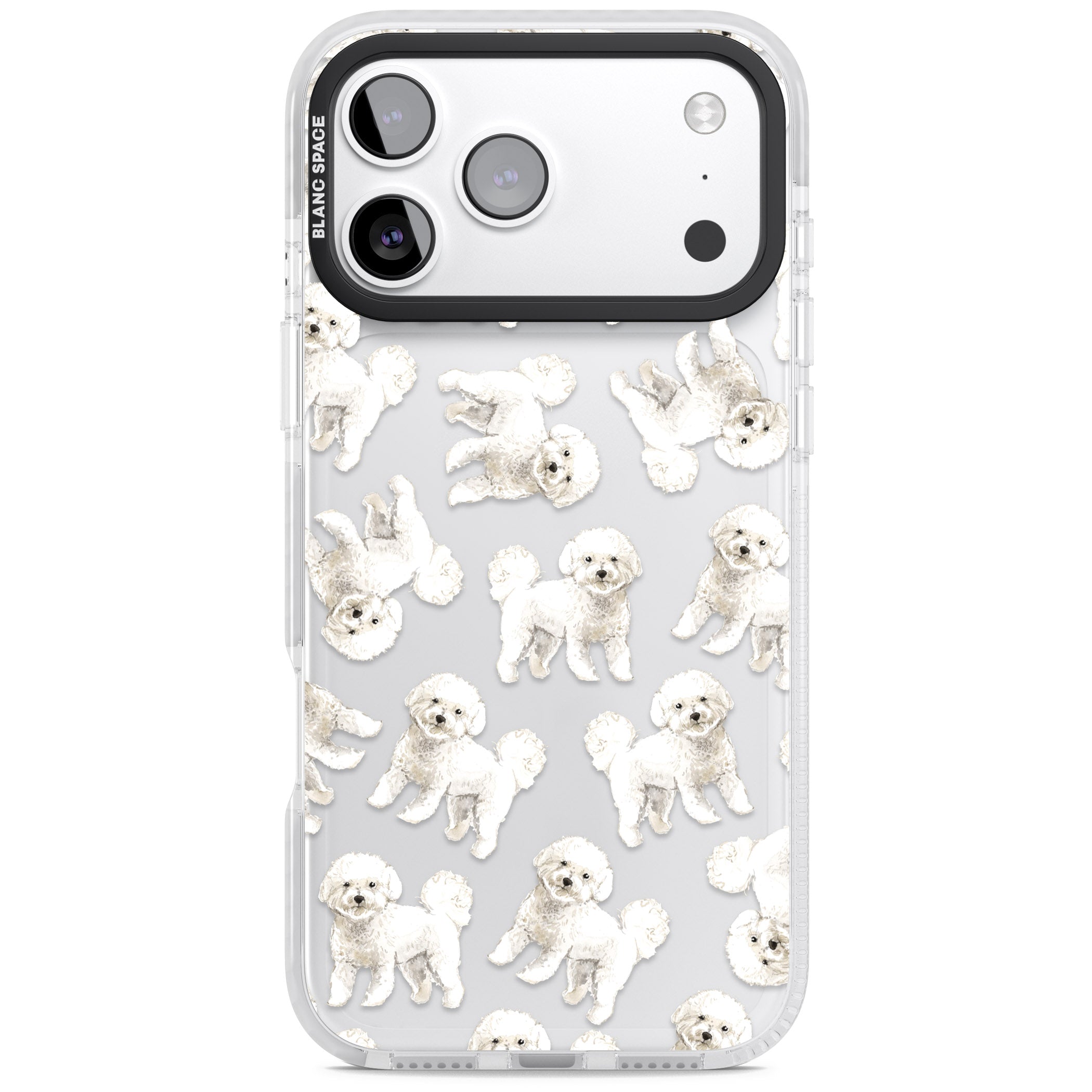 Bichon Frise Watercolor iPhone 17 Pro Max Impact Clear Phone Case