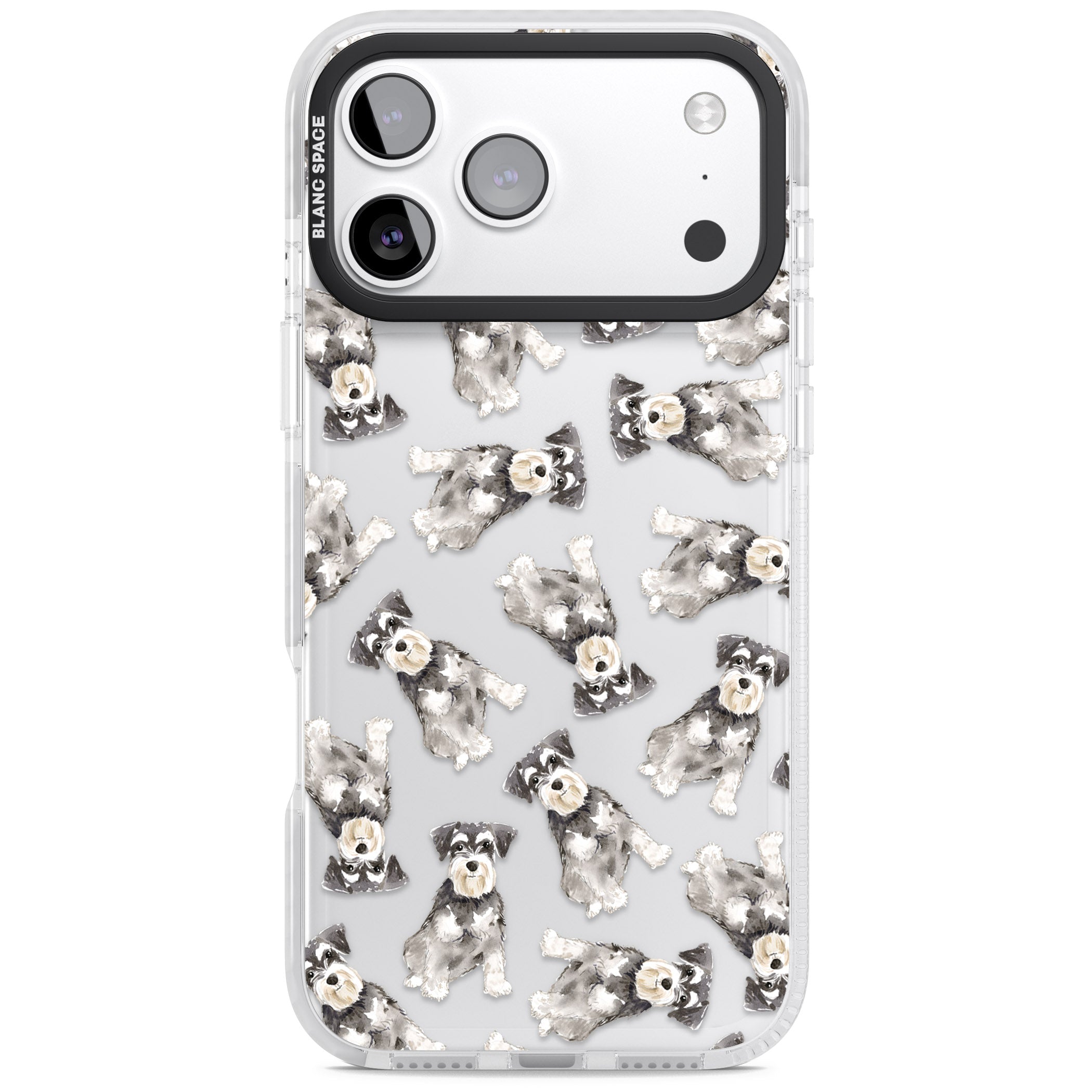 Miniature Schnauzer Watercolor iPhone 17 Pro Max Impact Clear Phone Case