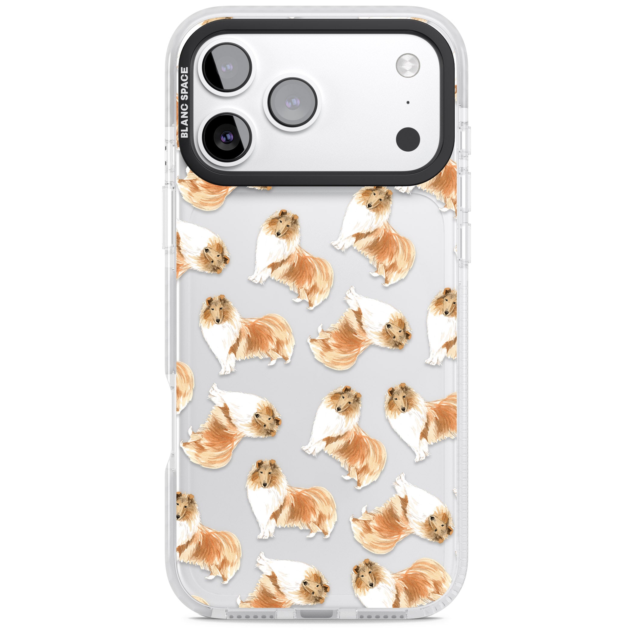 Collie Watercolor iPhone 17 Pro Max Impact Clear Phone Case
