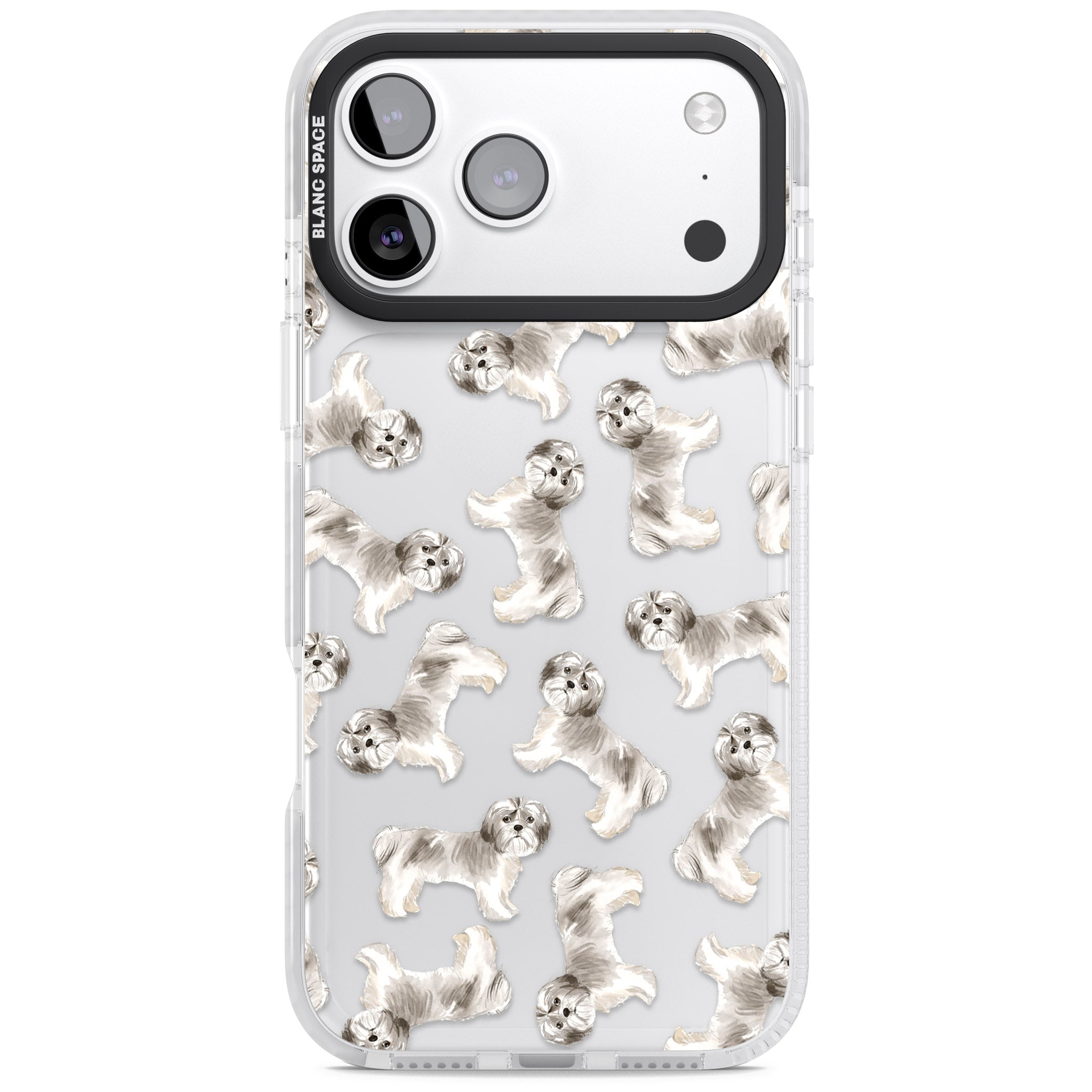 Shih Tzu Dog Pattern iPhone 17 Pro Max Impact Clear Phone Case