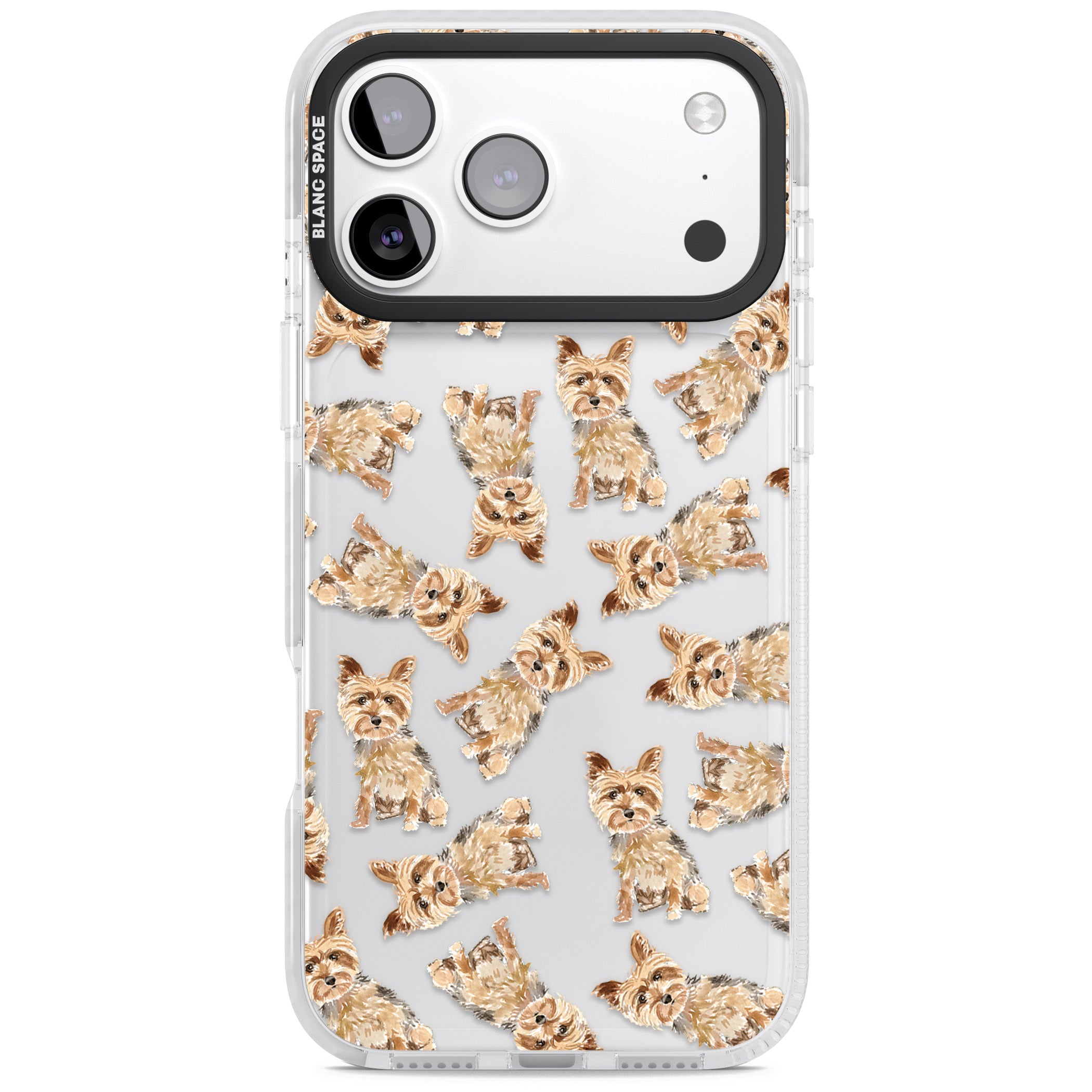 Yorkshire Terrier Dog Pattern iPhone 17 Pro Max Impact Clear Phone Case