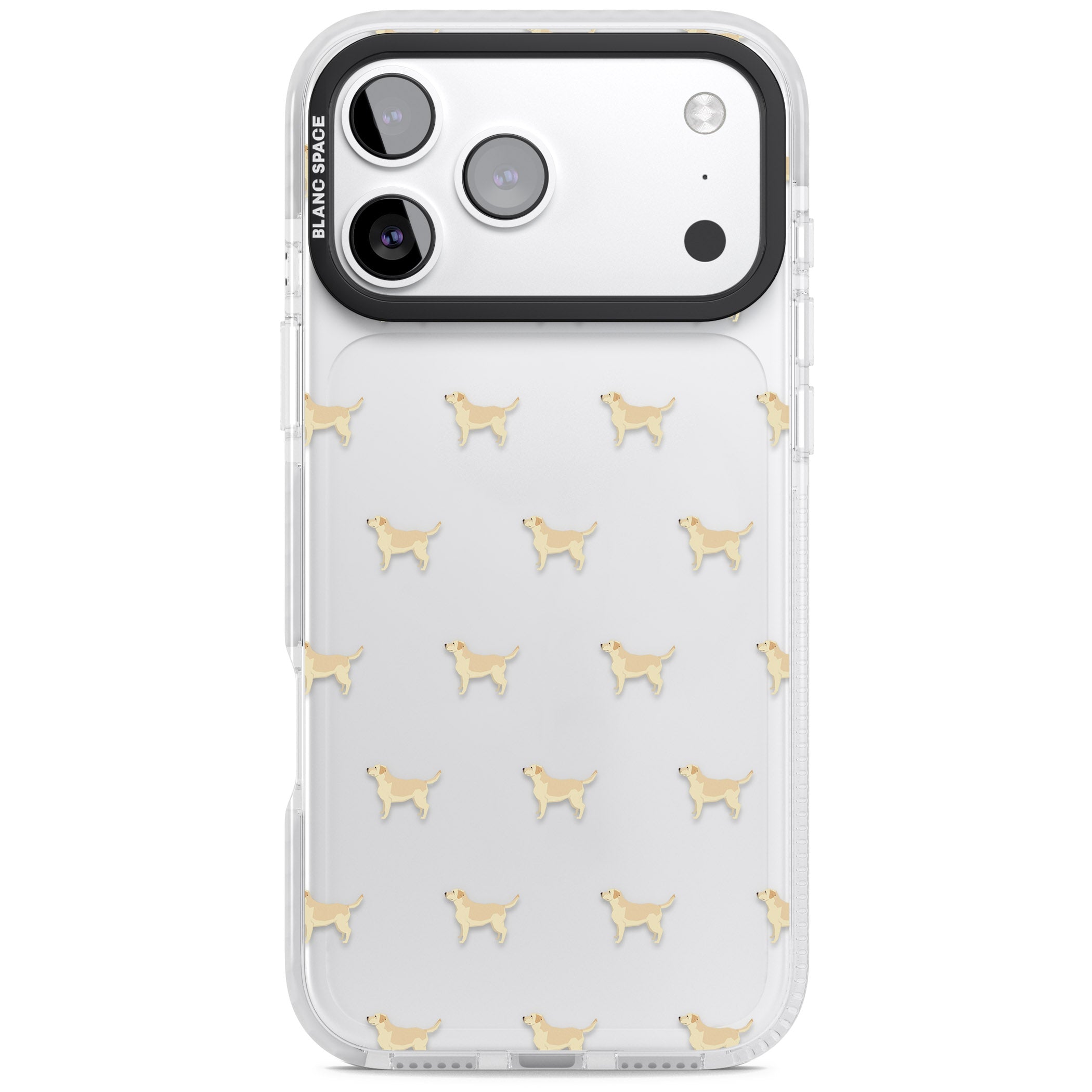 Tan Labrador Dog Pattern iPhone 17 Pro Max Impact Clear Phone Case