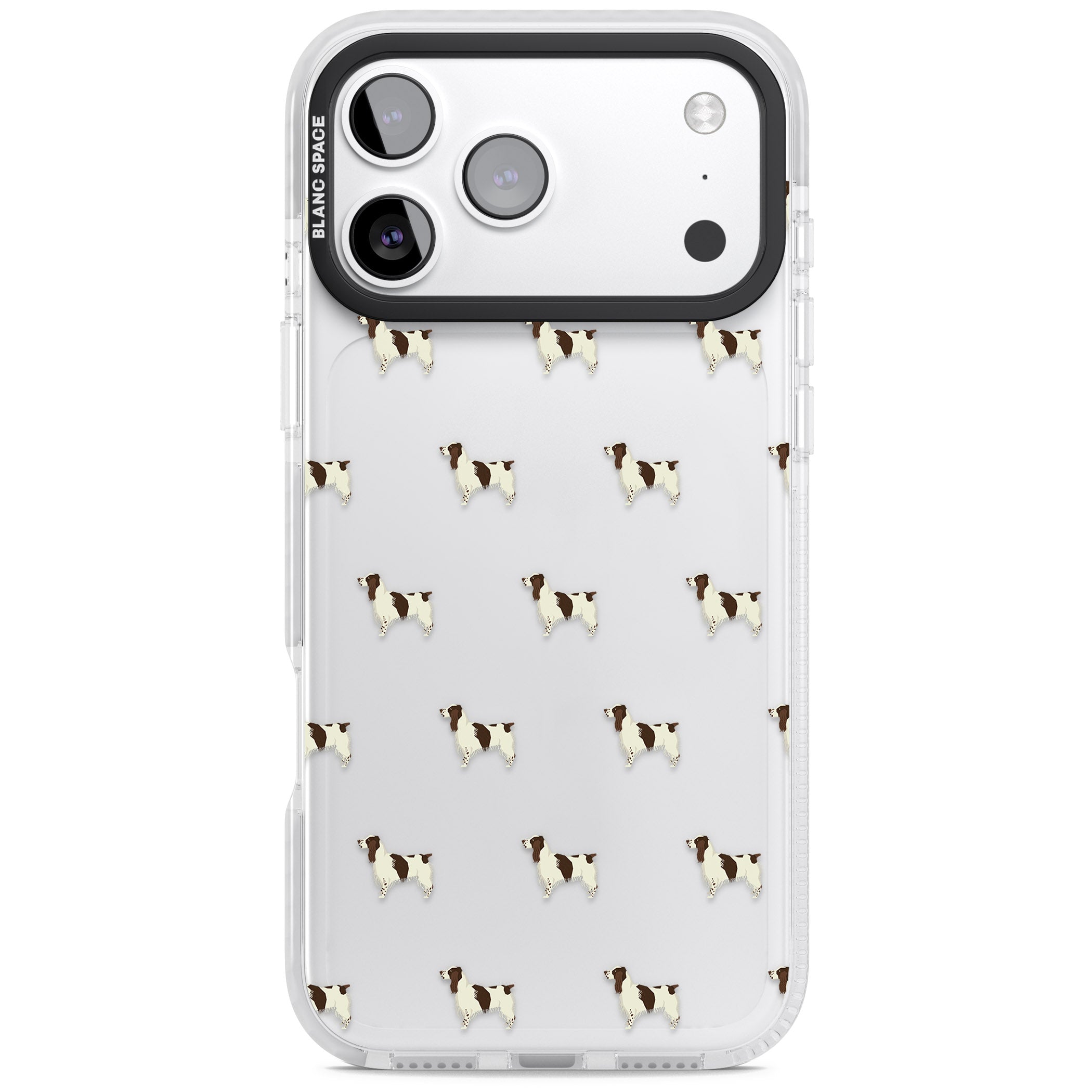 Spaniel Pattern iPhone 17 Pro Max Impact Clear Phone Case