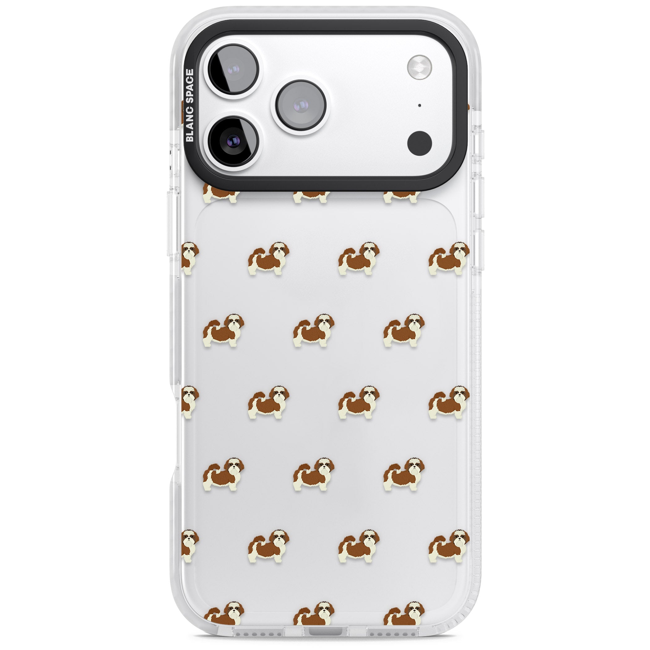 Shih Tzu Pattern Clear iPhone 17 Pro Max Impact Clear Phone Case