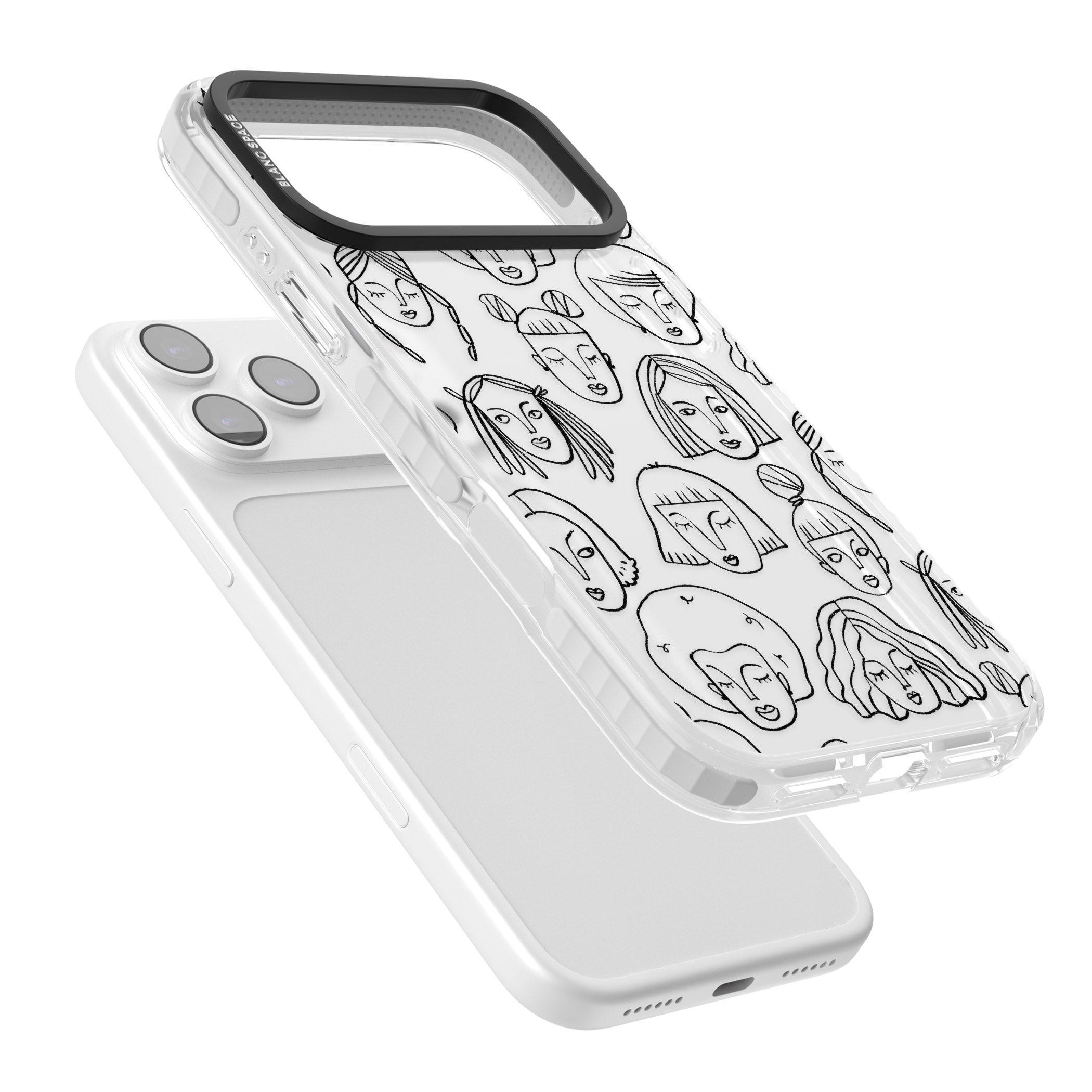 Doodle Face iPhone 17 Pro Max Impact Clear Phone Case Colours
