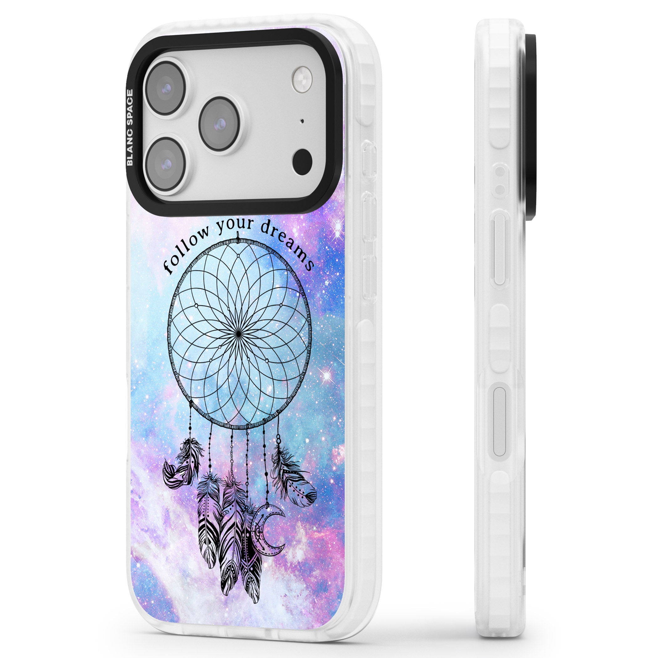 Galaxy Dreamcatcher iPhone 17 Pro Max Impact Clear Phone Case Side Profile