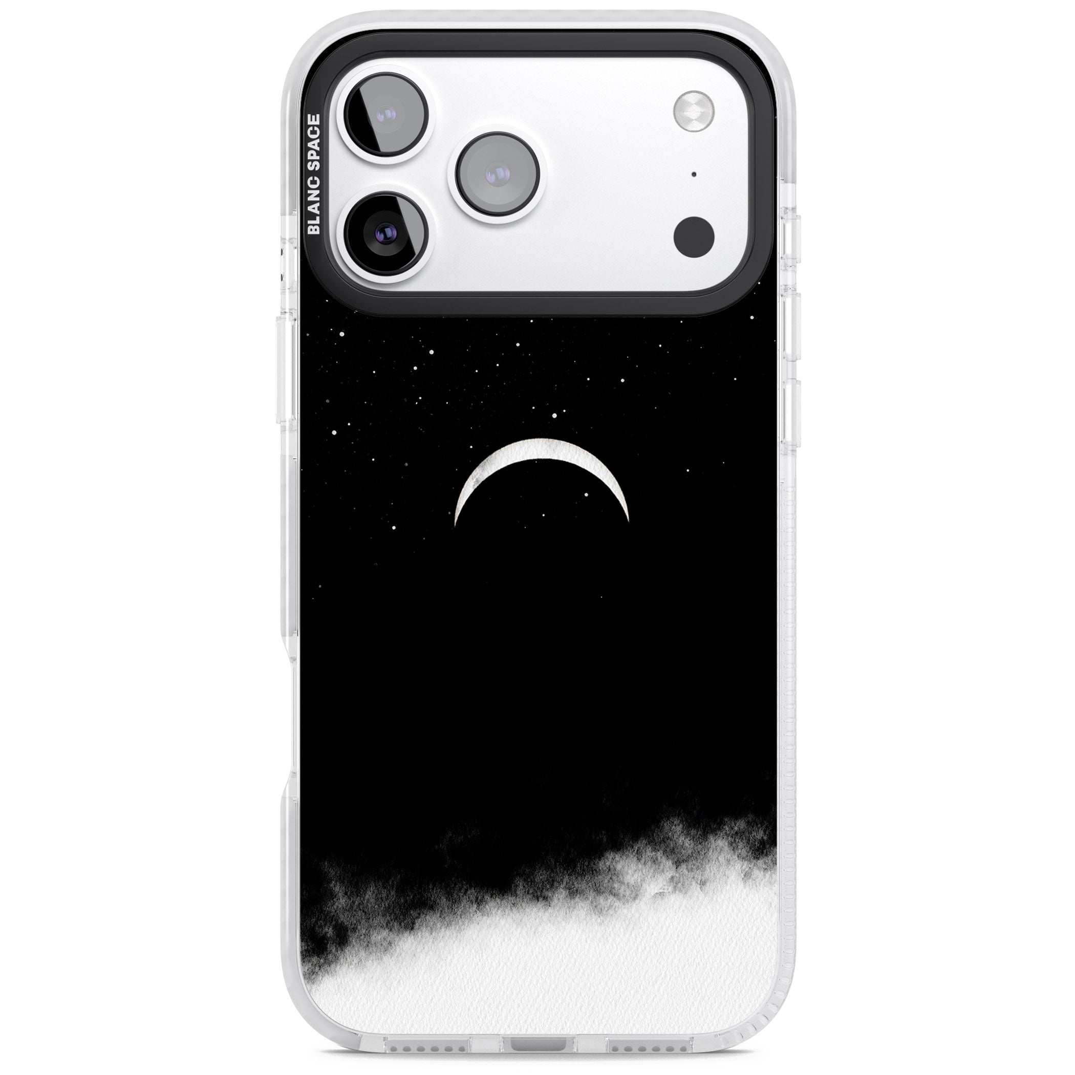 Crescent Moon Night Sky iPhone 17 Pro Max Impact Clear Phone Case