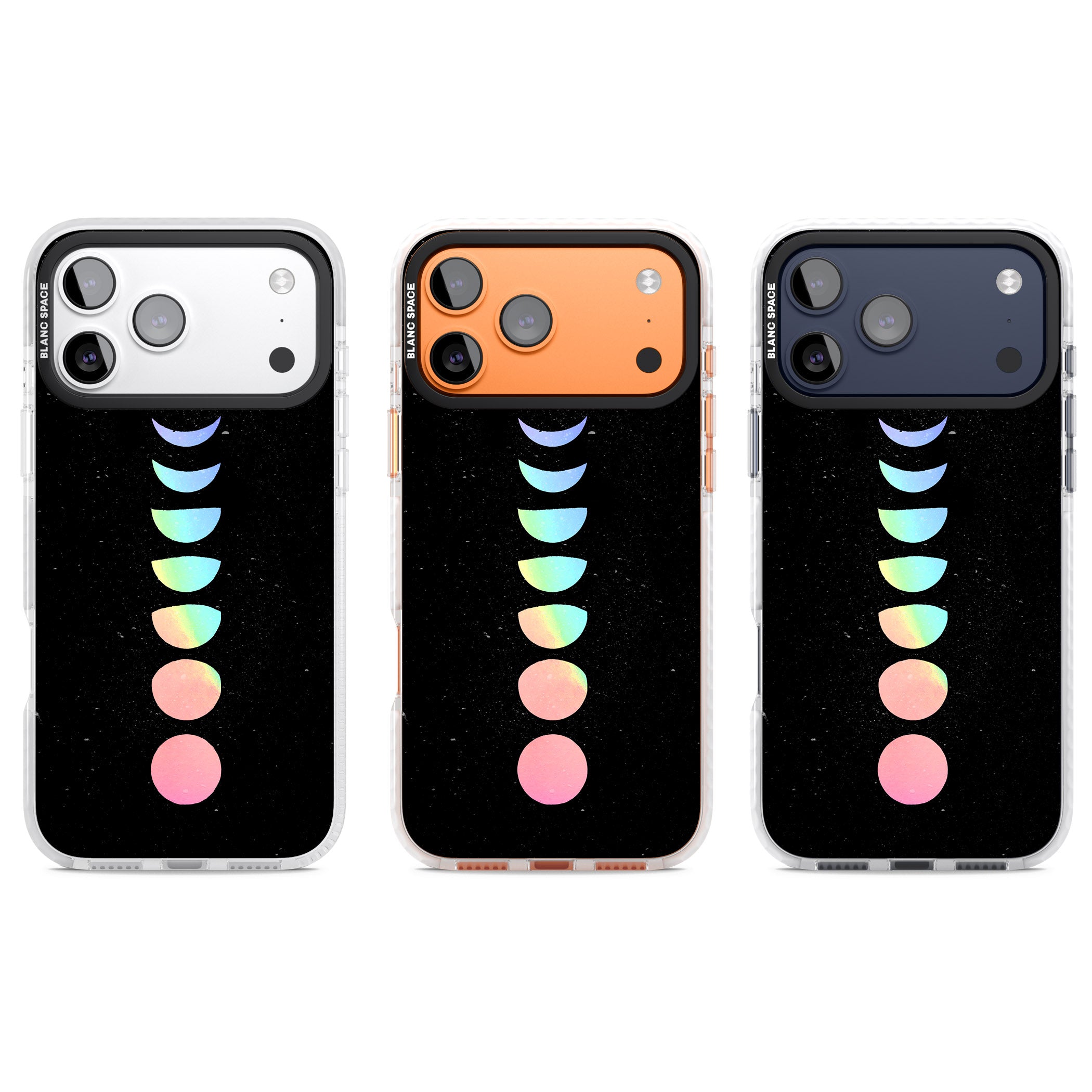 Pastel Moon Phases iPhone 17 Pro Impact Clear Phone Case APT Impact Protection