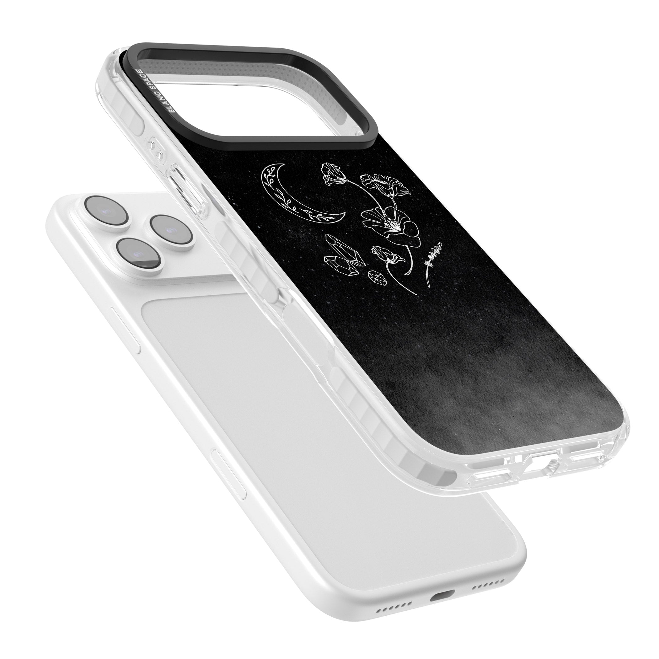 Midnight Moon Botanic iPhone 17 Pro Max Impact Clear Phone Case Colours
