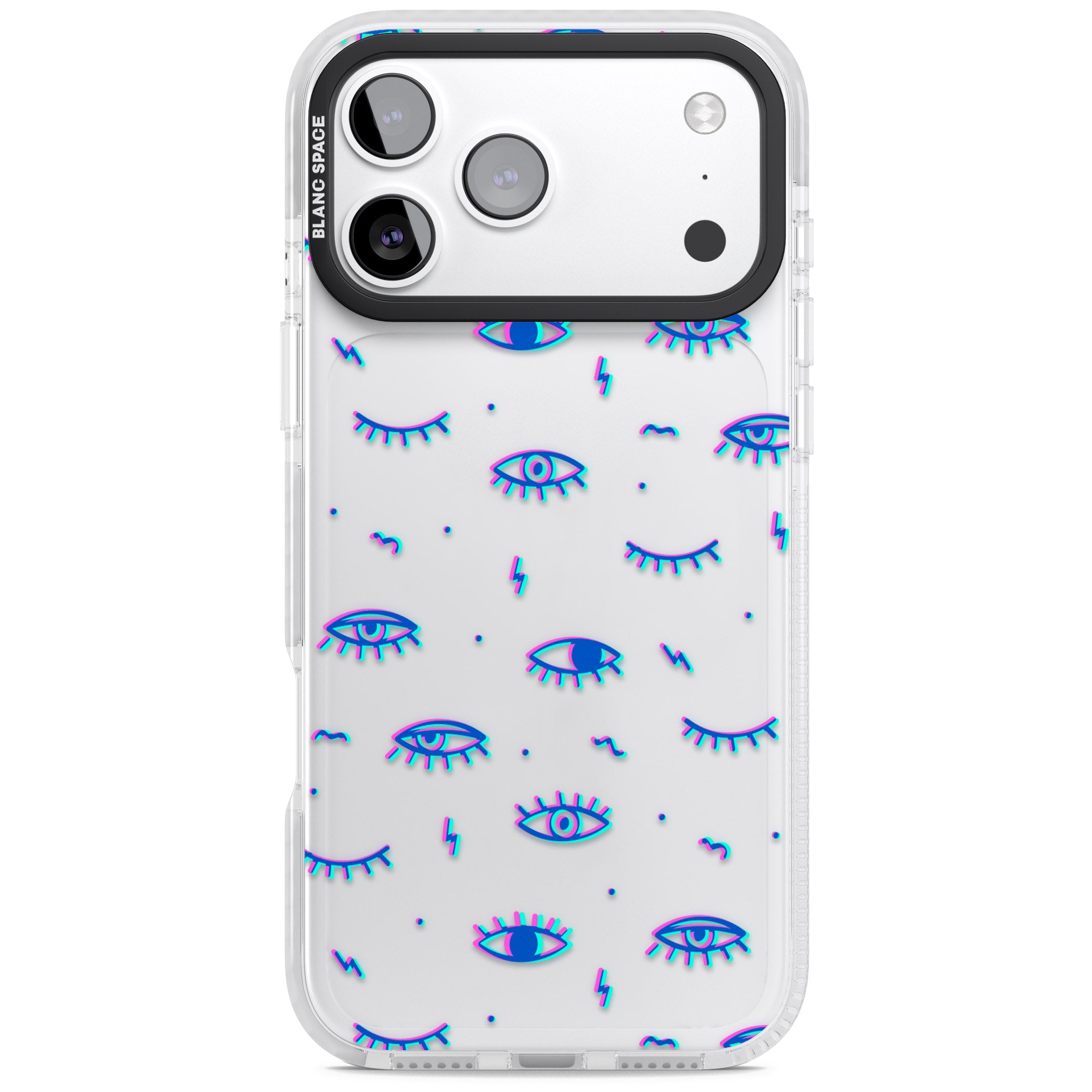 Duotone Psychedelic Eyes iPhone 17 Pro Max Impact Clear Phone Case