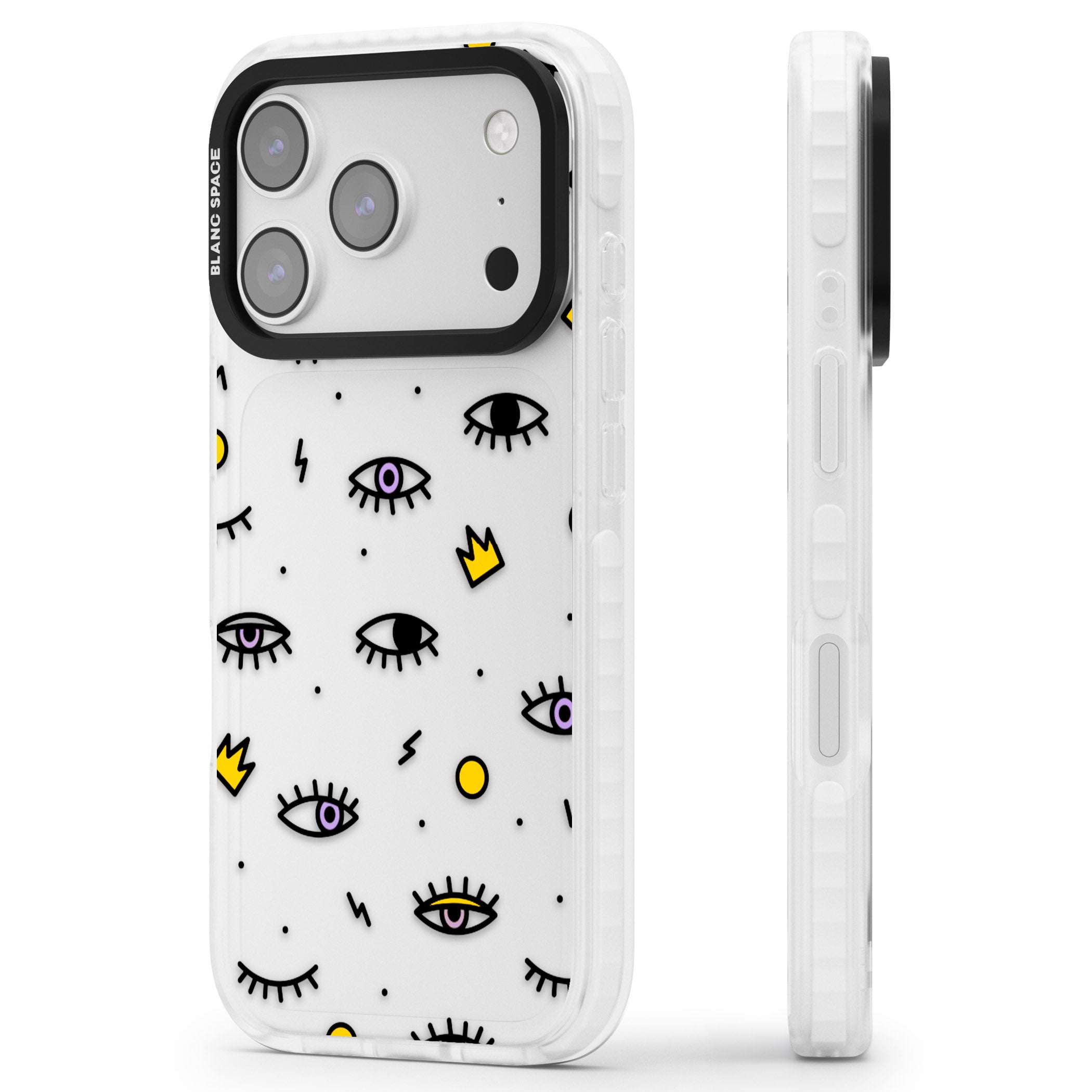 Eyes & Lips Icons iPhone 17 Pro Max Impact Clear Phone Case Side Profile