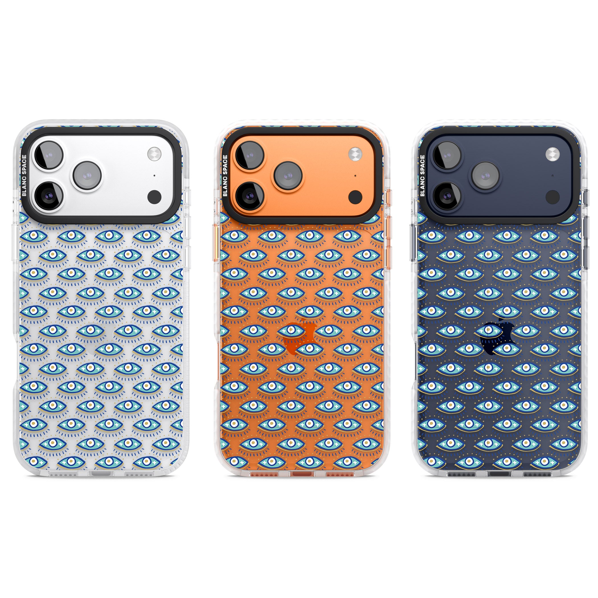 Psychedelic Eyes Pattern Color iPhone 17 Pro Impact Clear Phone Case APT Impact Protection