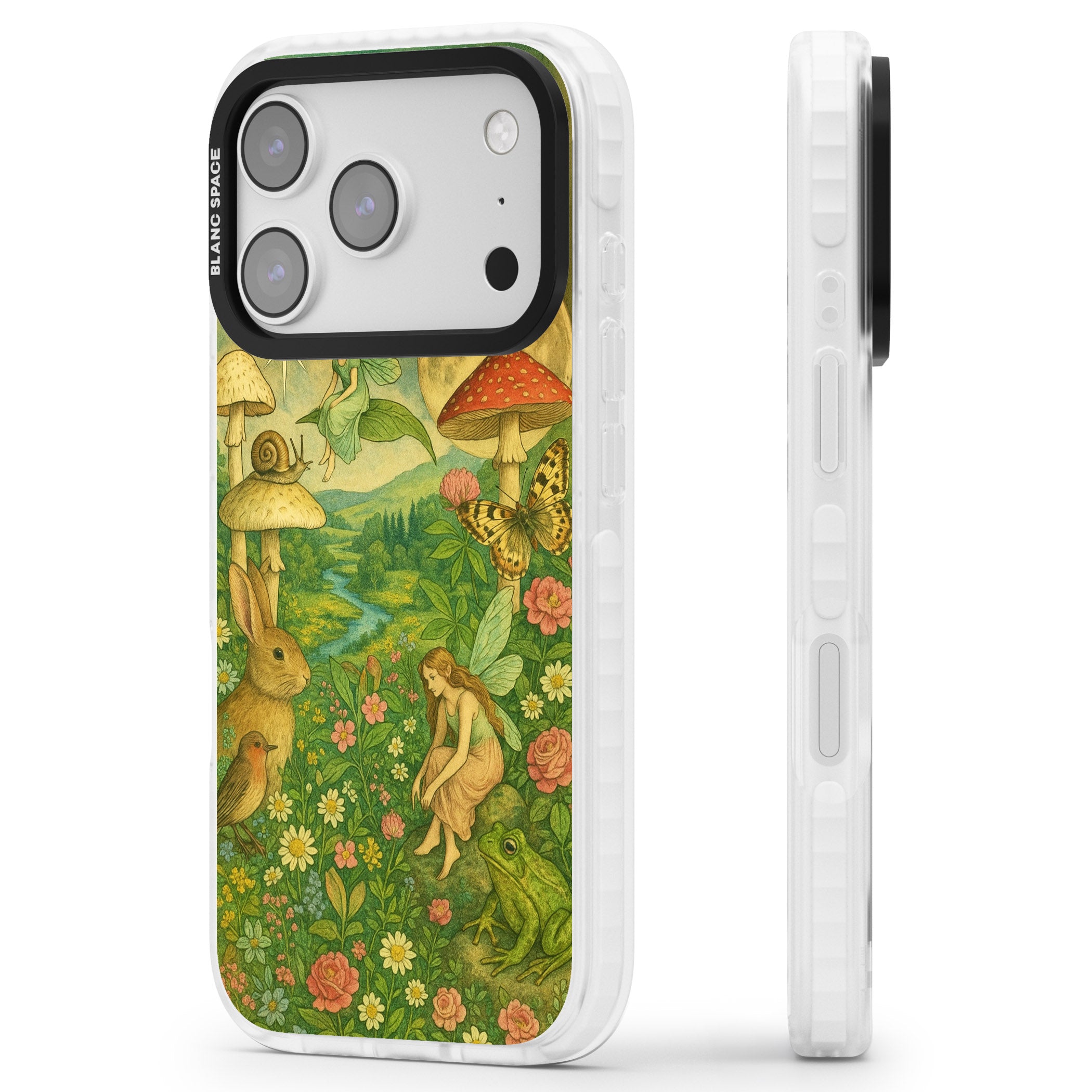 Fairies & Flowers iPhone 17 Pro Max Impact Clear Phone Case Side Profile