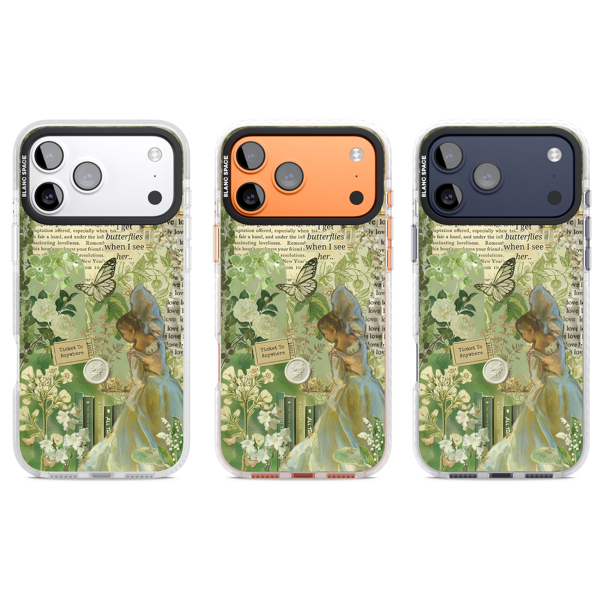 Vintage Green Fairy iPhone 17 Pro Impact Clear Phone Case APT Impact Protection