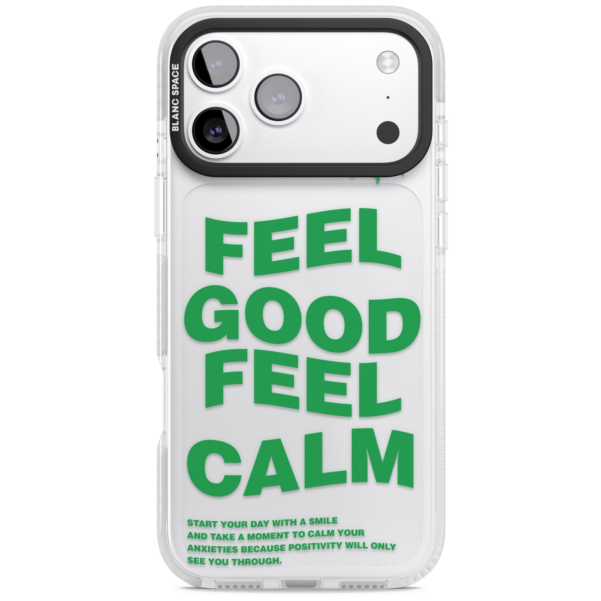 Feel Good Feel Calm (Green) iPhone 17 Pro Max Impact Clear Phone Case