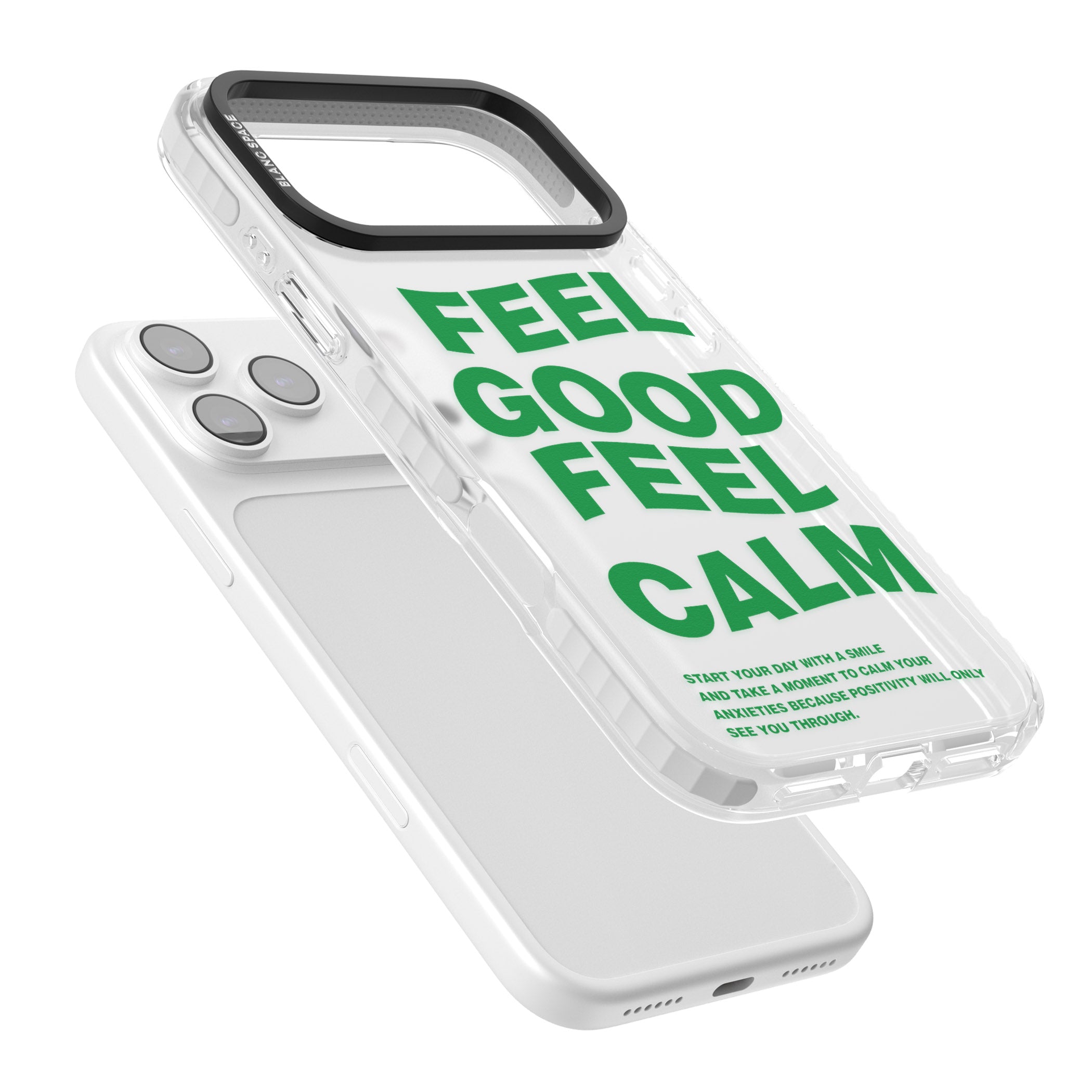Feel Good Feel Calm (Green) iPhone 17 Pro Max Impact Clear Phone Case Colours