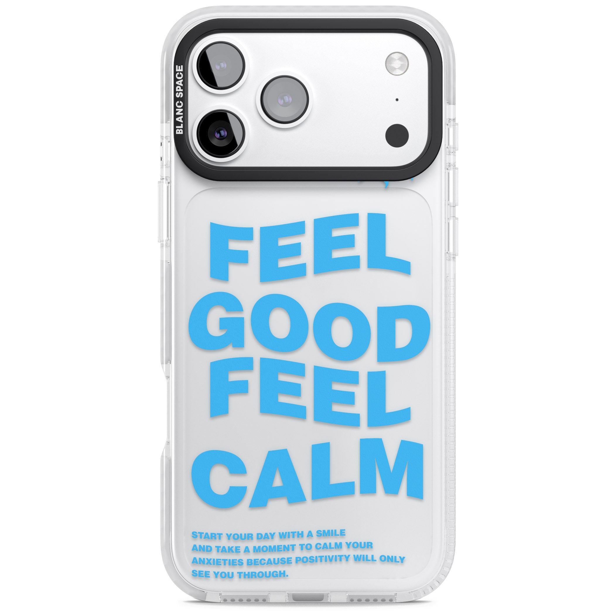 Feel Good Feel Calm (Blue) iPhone 17 Pro Max Impact Clear Phone Case