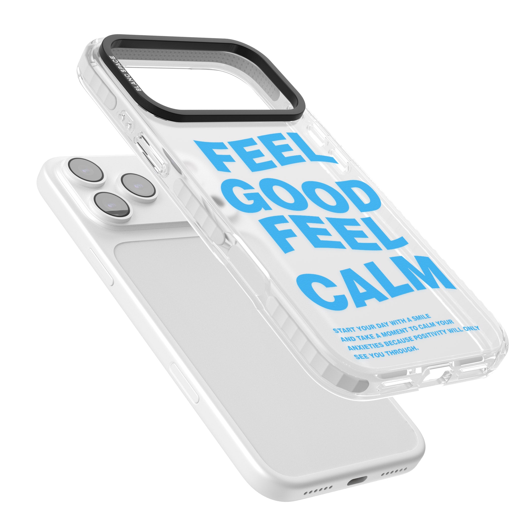 Feel Good Feel Calm (Blue) iPhone 17 Pro Max Impact Clear Phone Case Colours