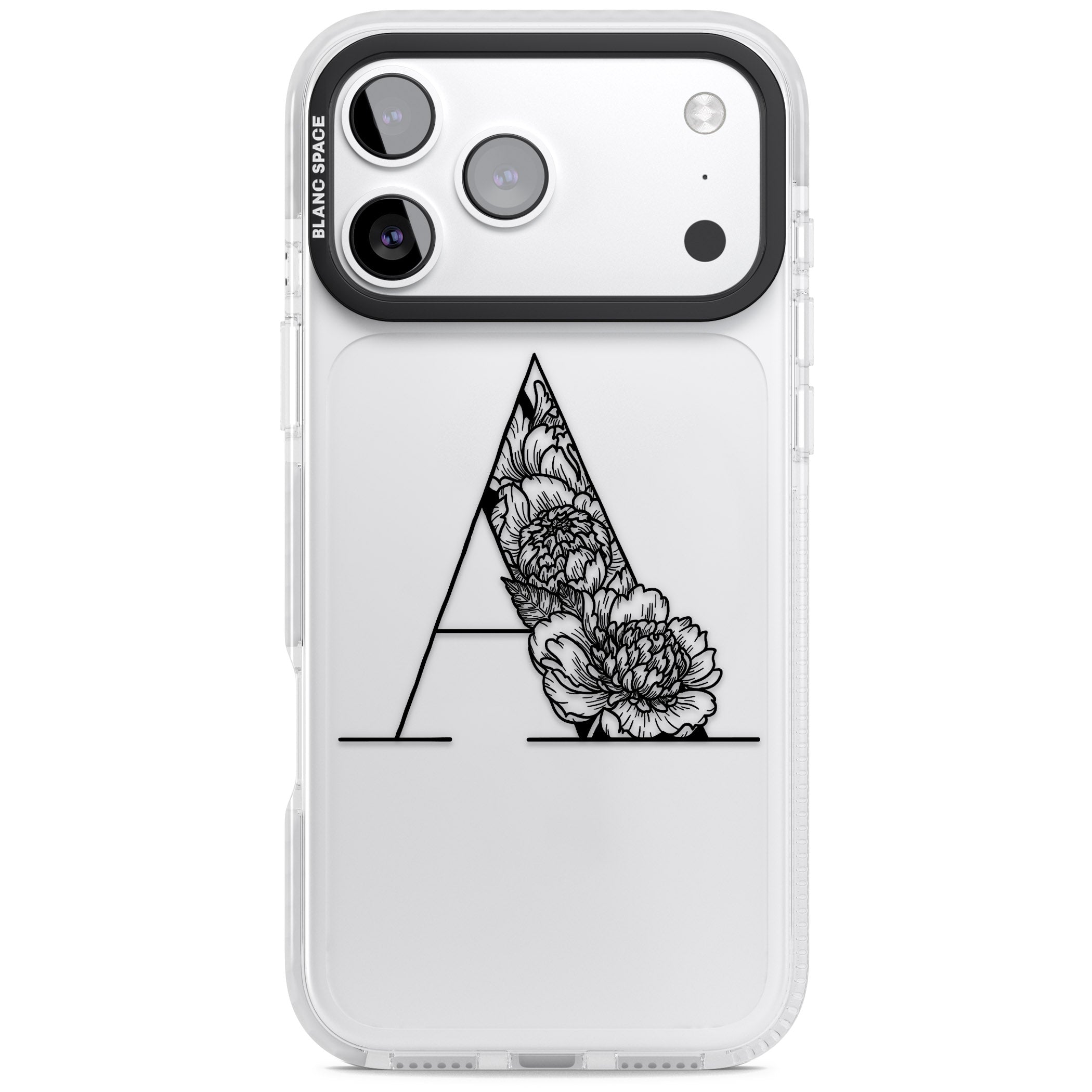 Personalised Floral Monogram iPhone 17 Pro Max Impact Clear Phone Case