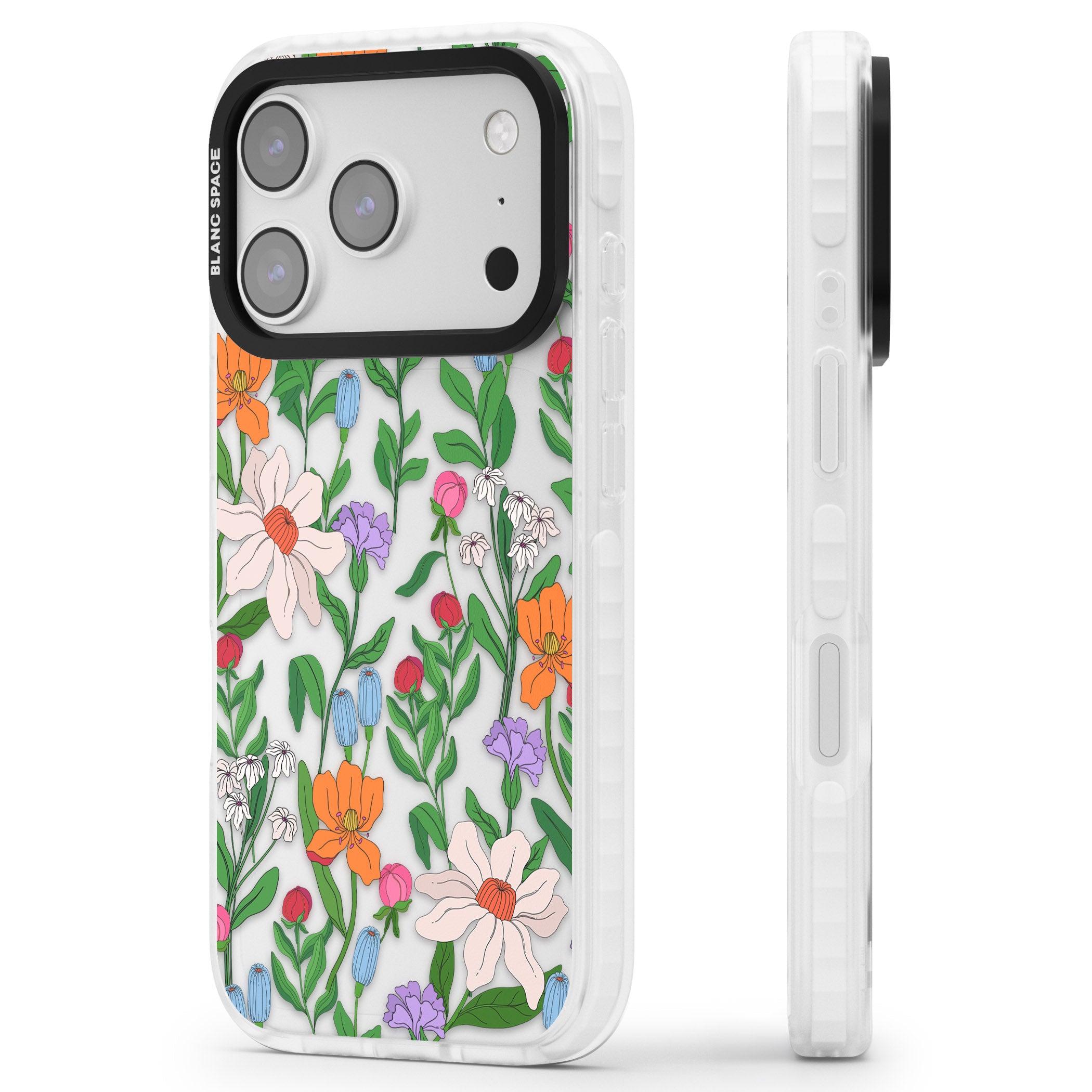 Full Bloom iPhone 17 Pro Max Impact Clear Phone Case Side Profile