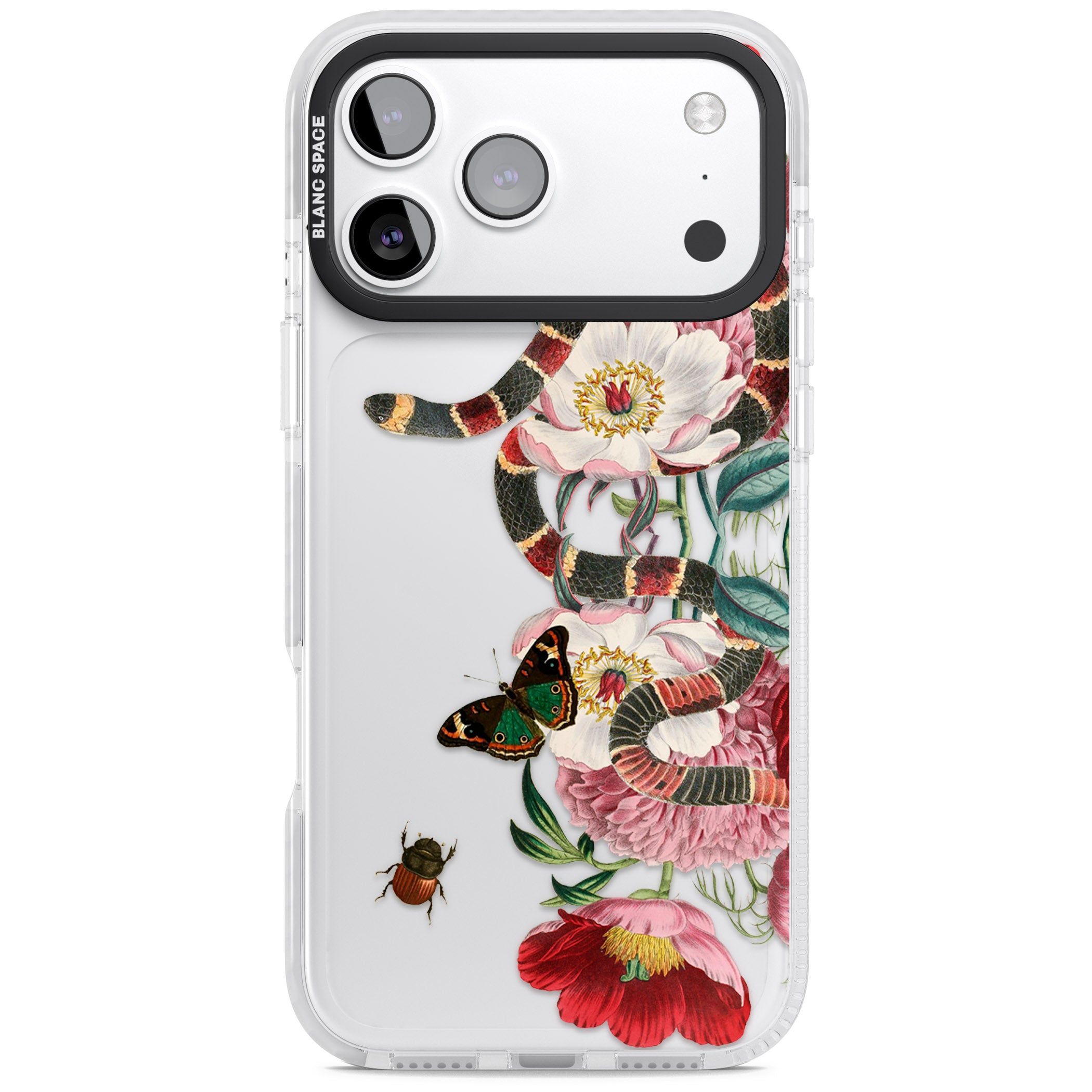 Floral Snake iPhone 17 Pro Max Impact Clear Phone Case