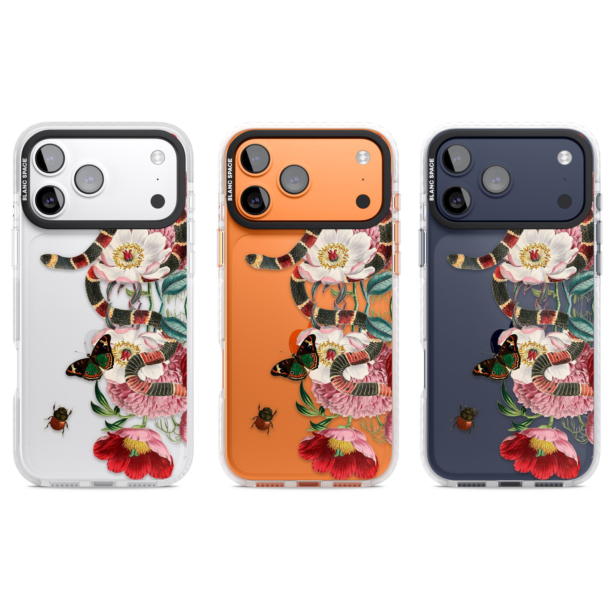 Floral Snake iPhone 17 Pro Impact Clear Phone Case APT Impact Protection