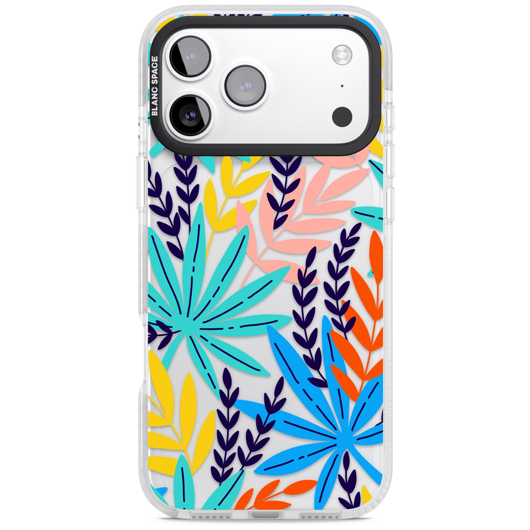 Tropical Palm Leaves iPhone 17 Pro Max Impact Clear Phone Case