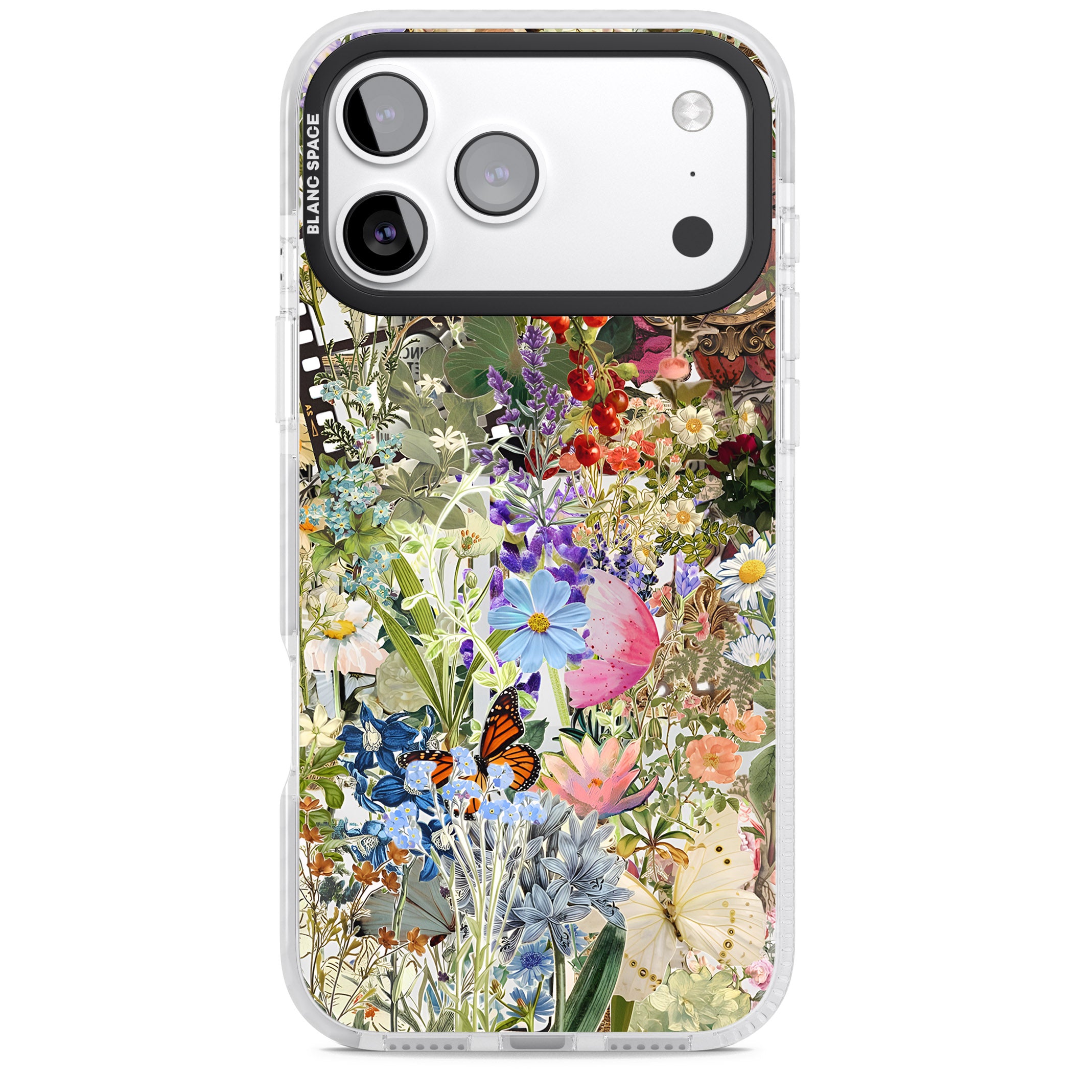 Flower Mix Collage iPhone 17 Pro Max Impact Clear Phone Case