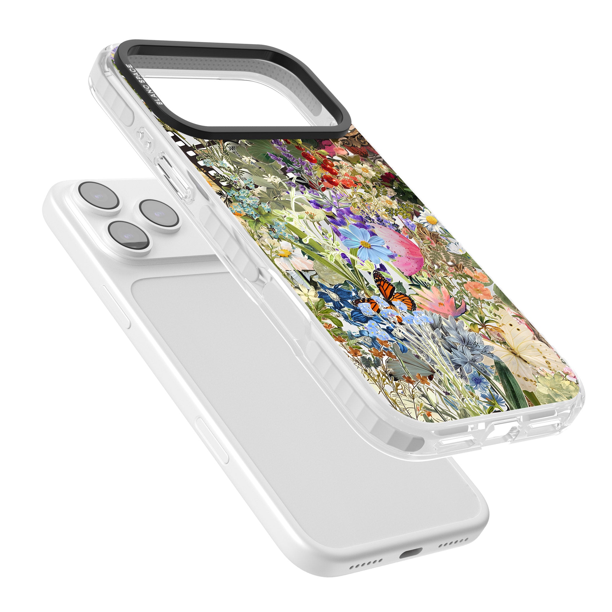 Flower Mix Collage iPhone 17 Pro Max Impact Clear Phone Case Colours