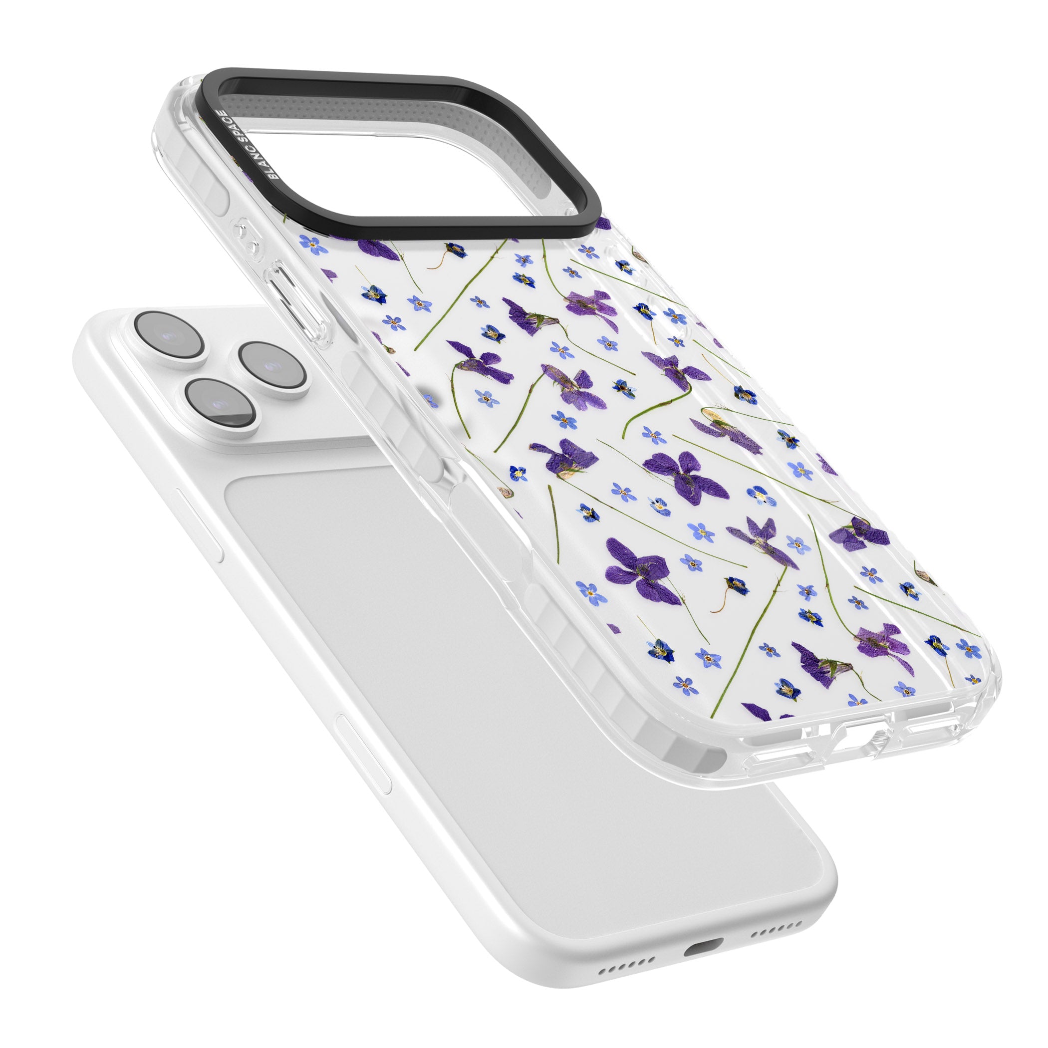 Pressed Violet Flower iPhone 17 Pro Max Impact Clear Phone Case Colours