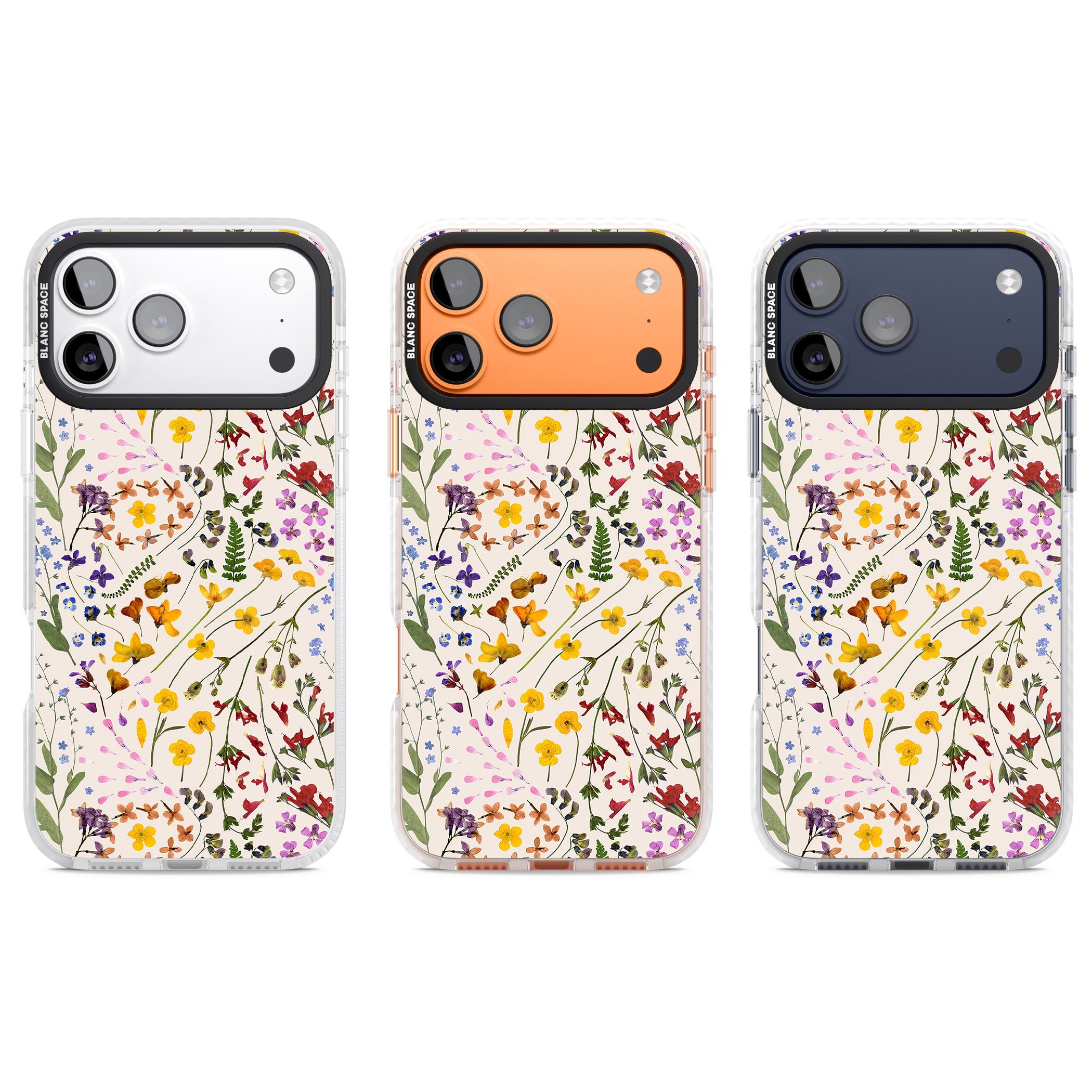 Wildflower Bouquet Cream iPhone 17 Pro Impact Clear Phone Case APT Impact Protection