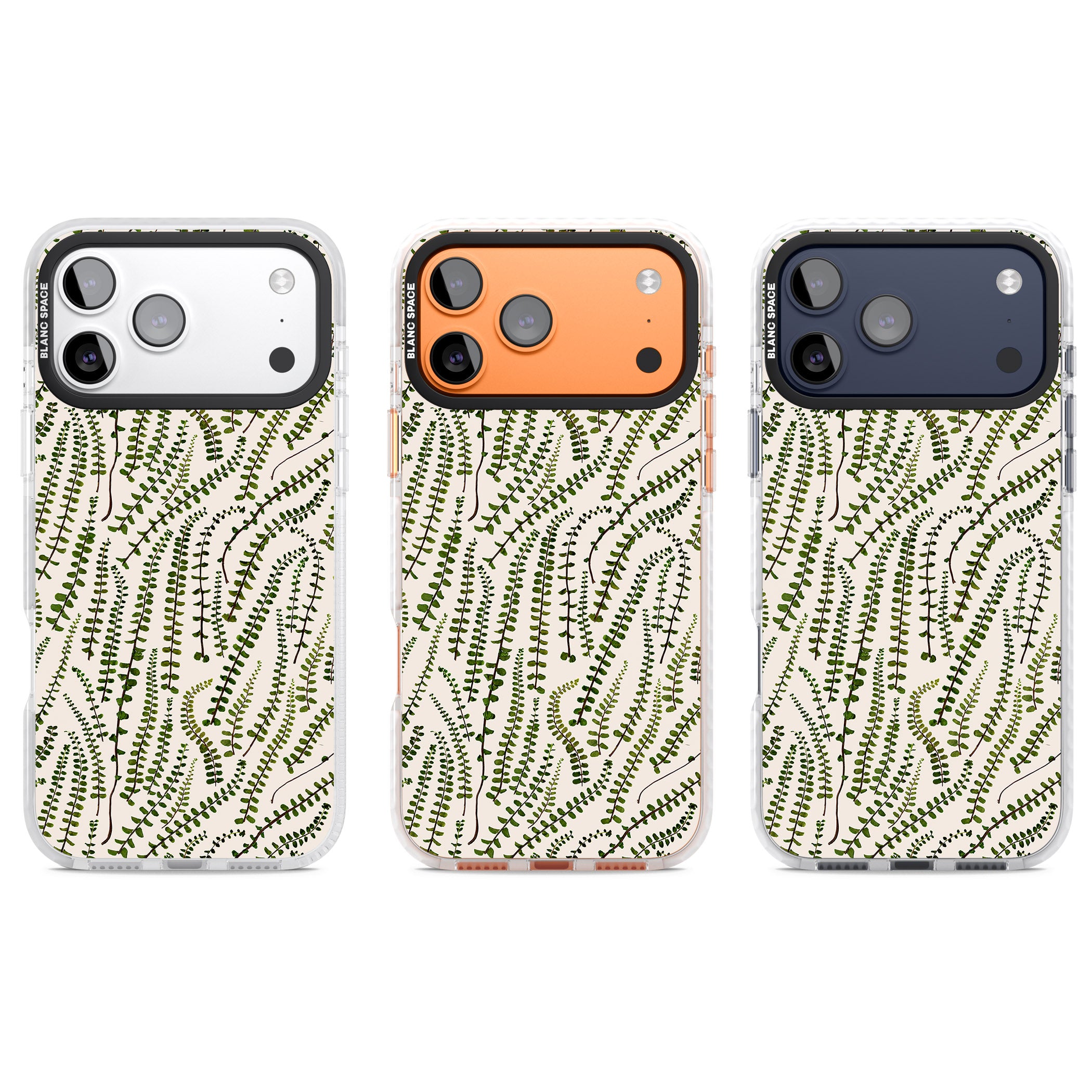 Fern Leaf Pattern iPhone 17 Pro Impact Clear Phone Case APT Impact Protection