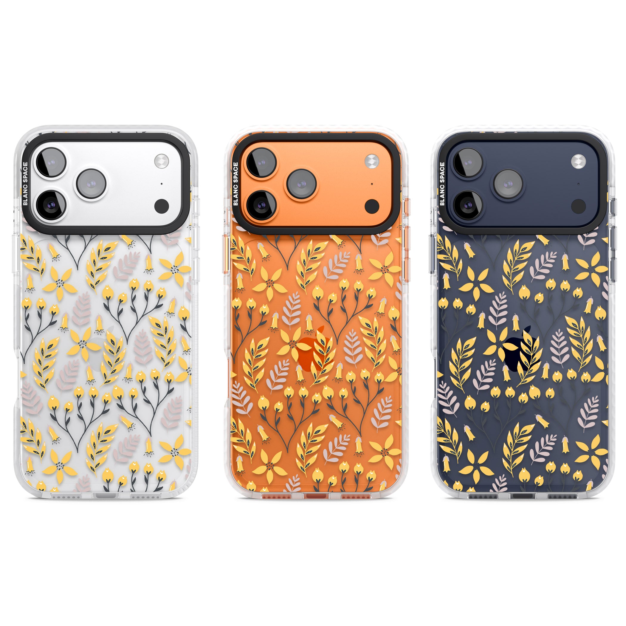 Yellow Floral Vibrance iPhone 17 Pro Impact Clear Phone Case APT Impact Protection