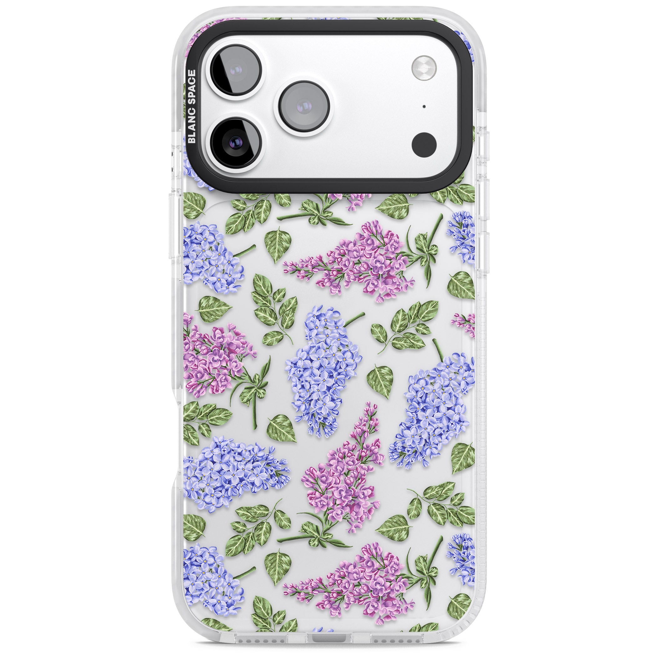 Purple Blossoms Transparent Floral iPhone 17 Pro Max Impact Clear Phone Case