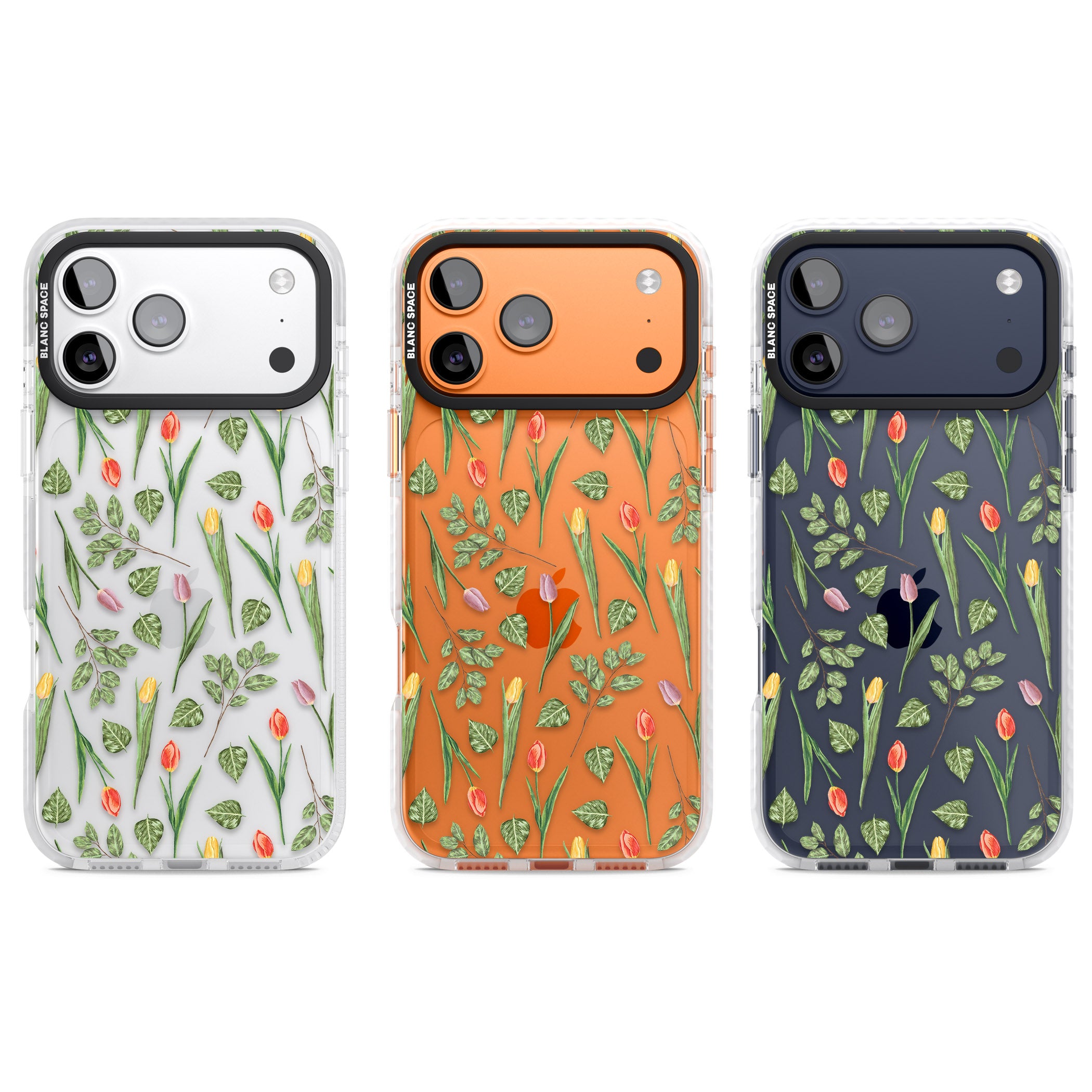 Spring Tulips Floral iPhone 17 Pro Impact Clear Phone Case APT Impact Protection