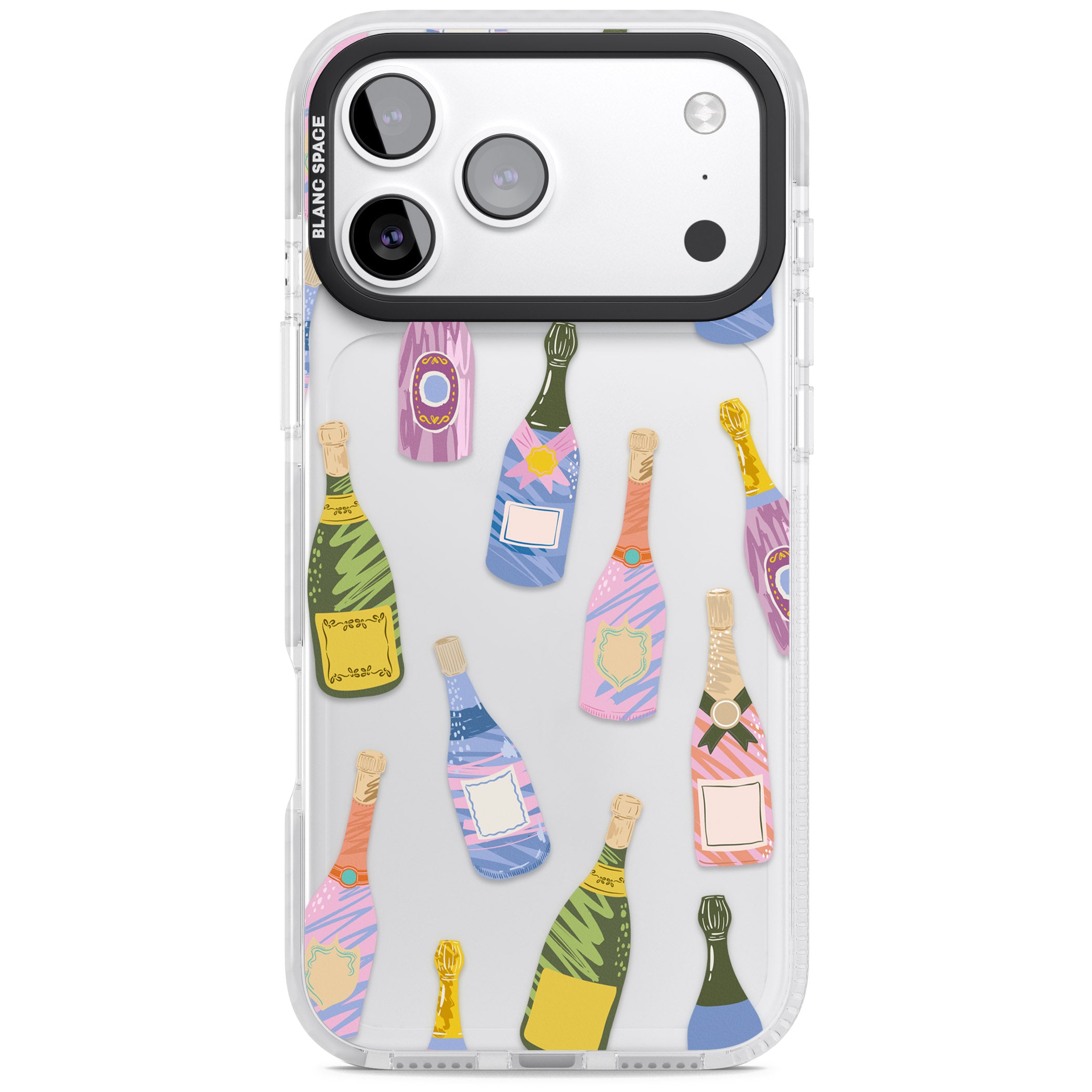 Champagne Pattern iPhone 17 Pro Max Impact Clear Phone Case