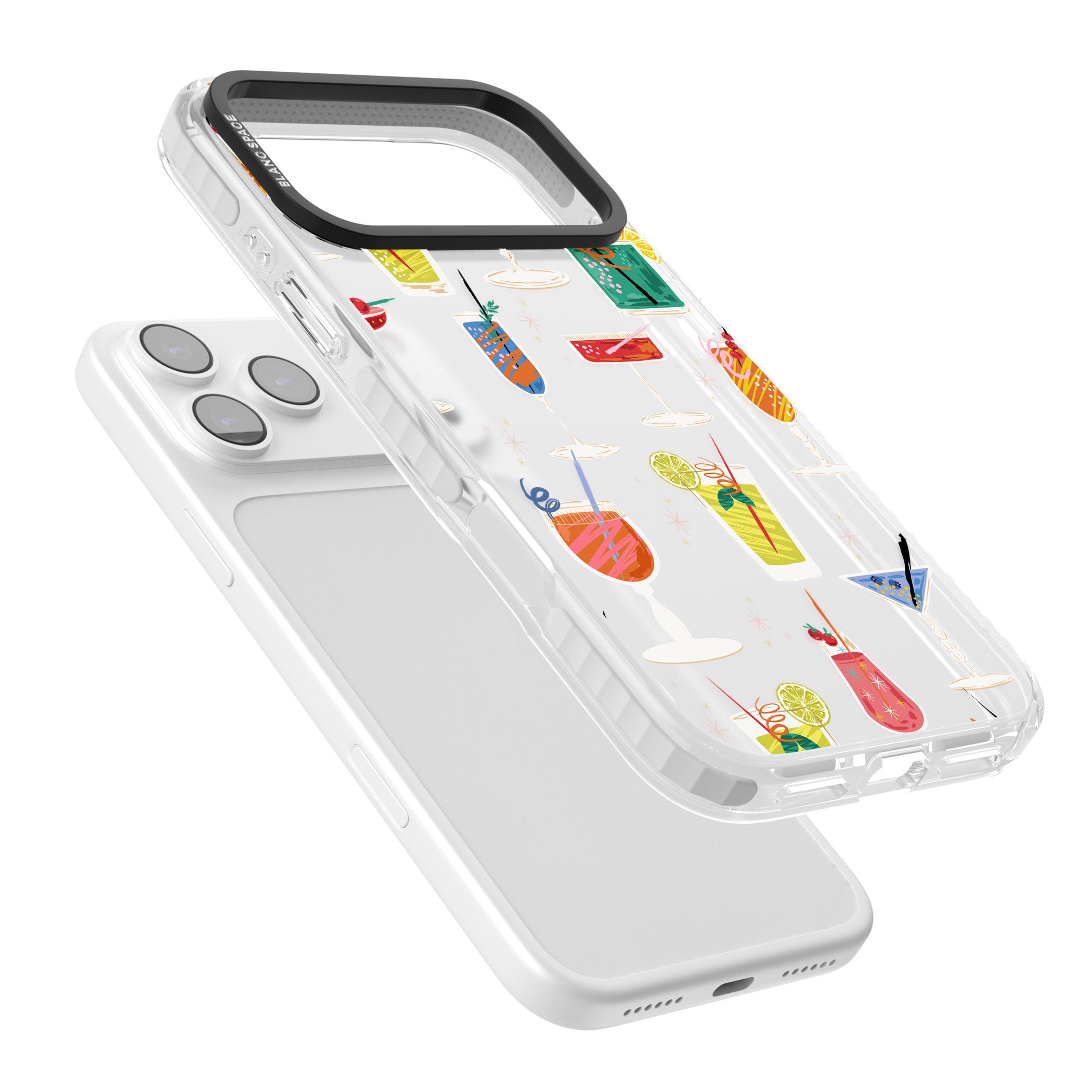 Retro Cocktails iPhone 17 Pro Max Impact Clear Phone Case Colours